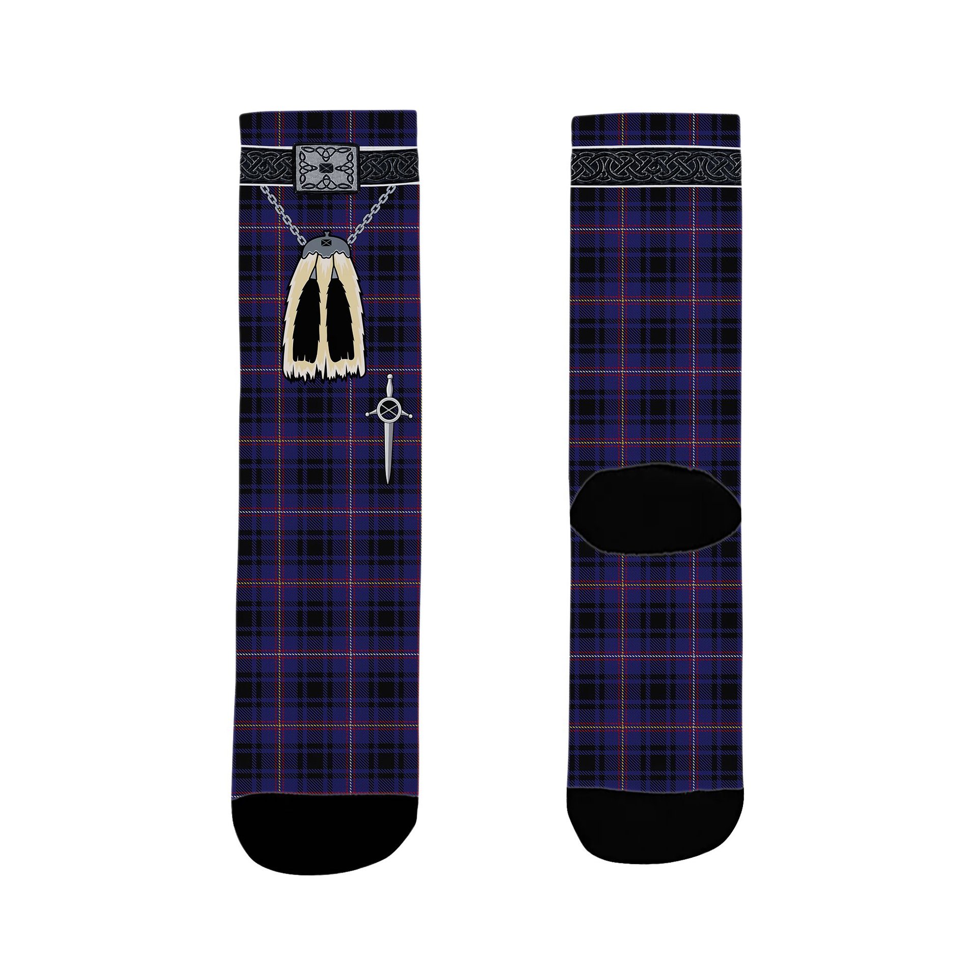 ScotsTee Shop Scottish MacIver of Strome Clan Highland Kilt Sporran Tartan Socks