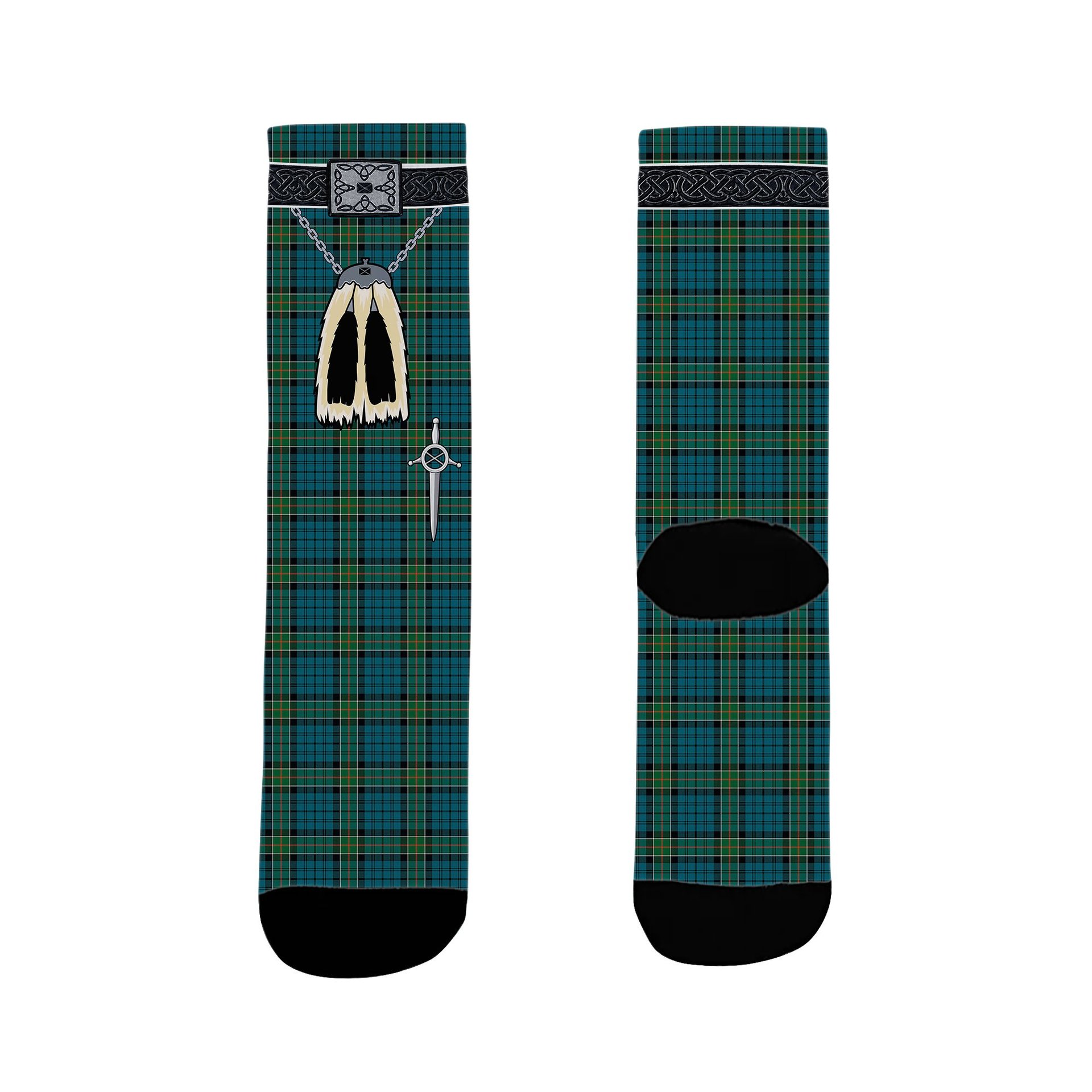 ScotsTee Shop Scottish Kirkpatrick Clan Highland Kilt Sporran Tartan Socks