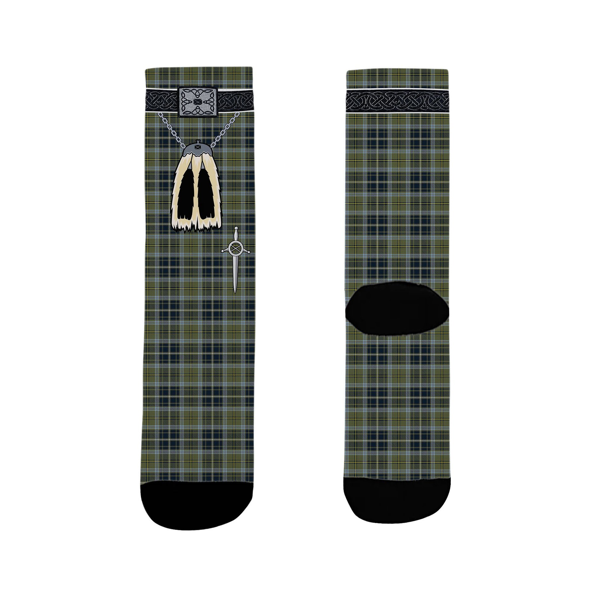 ScotsTee Shop Scottish MacBean Hunting Clan Highland Kilt Sporran Tartan Socks