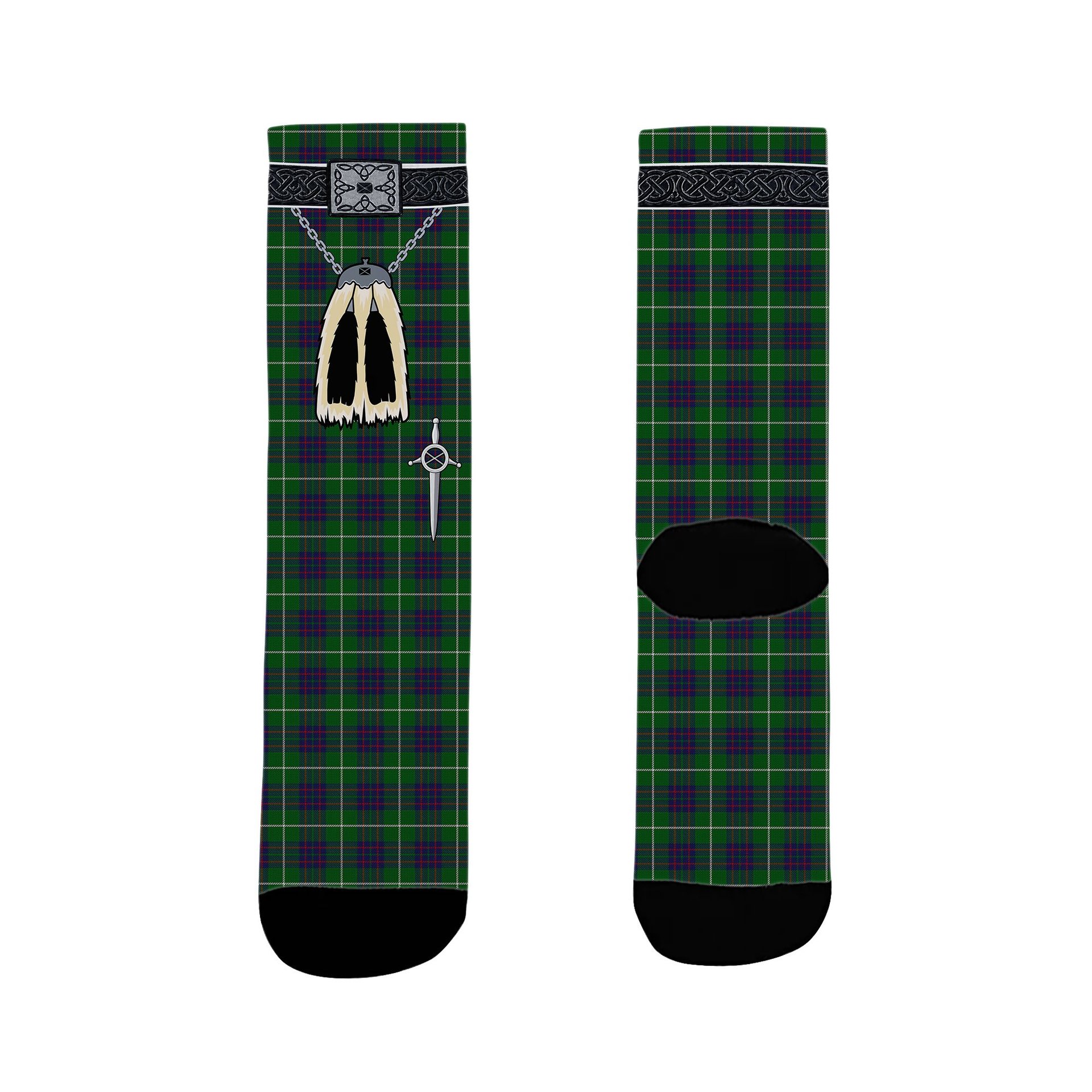 ScotsTee Shop Scottish MacIntyre Hunting Clan Highland Kilt Sporran Tartan Socks