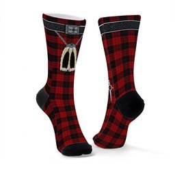 ScotsTee Shop Scottish MacLeod Black and Red Clan Highland Kilt Sporran Tartan Socks