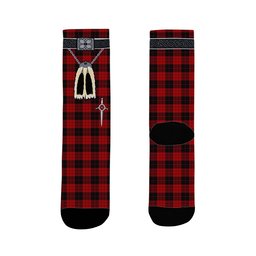 ScotsTee Shop Scottish MacLeod Black and Red Clan Highland Kilt Sporran Tartan Socks