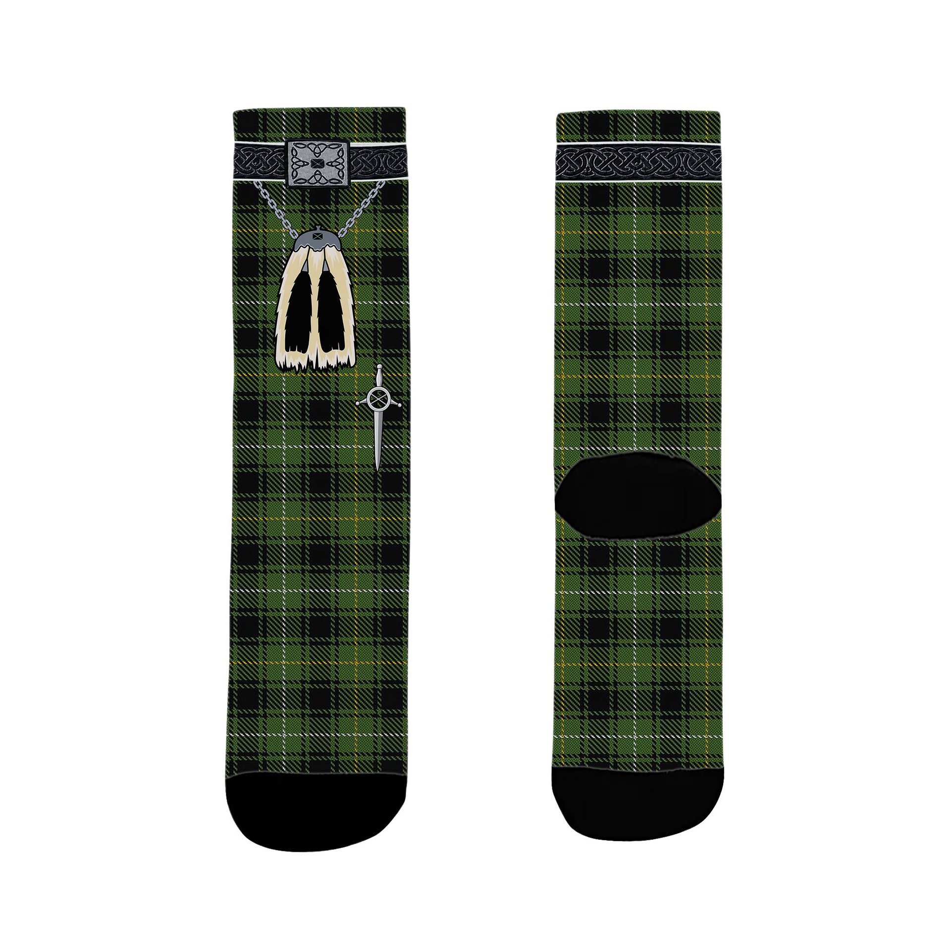 ScotsTee Shop Scottish MacIver Hunting Clan Highland Kilt Sporran Tartan Socks
