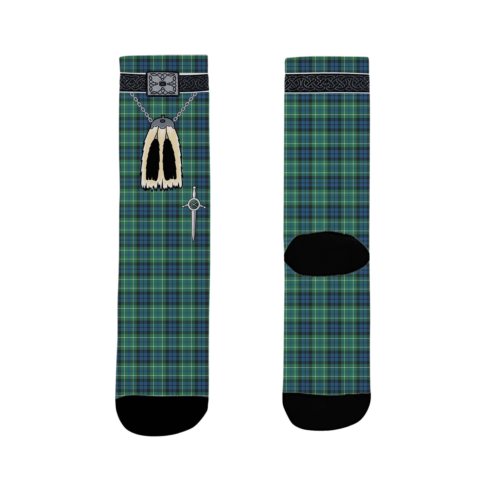 ScotsTee Shop Scottish MacNeill of Colonsay Ancient Clan Highland Kilt Sporran Tartan Socks