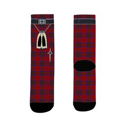 ScotsTee Shop Scottish Leslie Red Clan Highland Kilt Sporran Tartan Socks