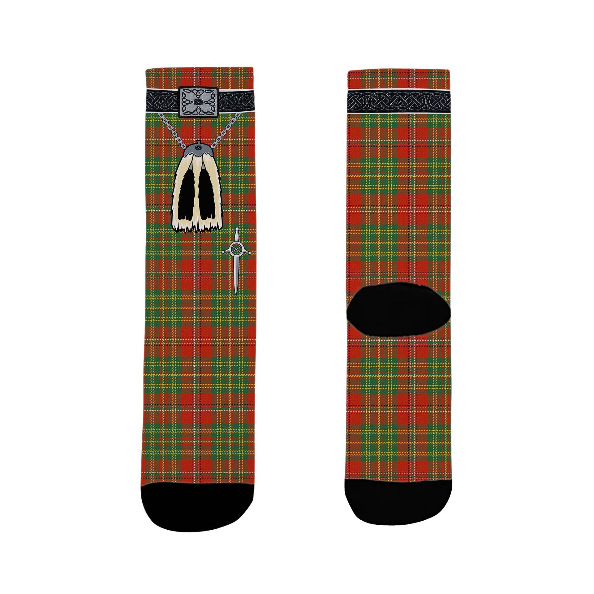 ScotsTee Shop Scottish Leask Ancient Clan Highland Kilt Sporran Tartan Socks