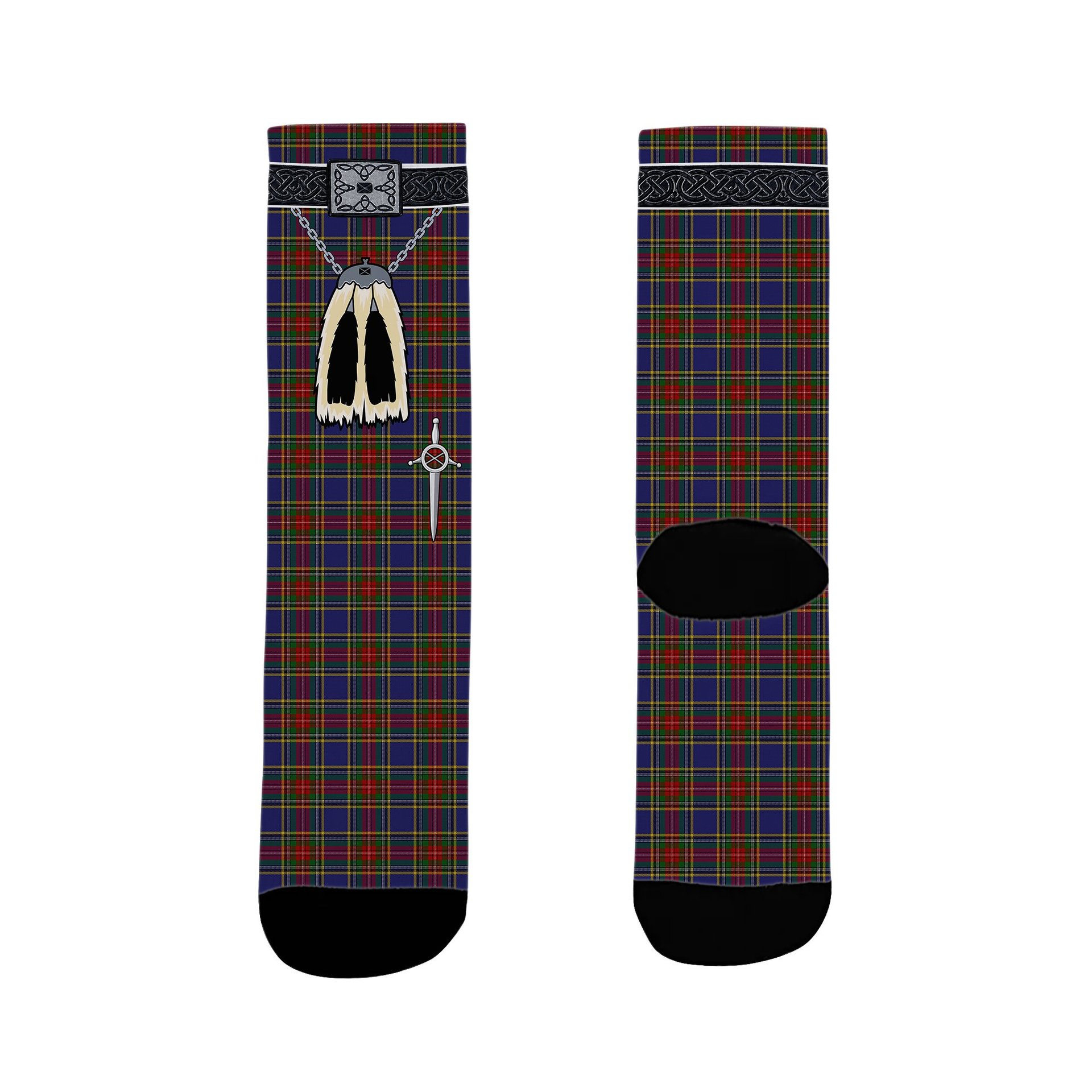 ScotsTee Shop Scottish MacBeth Clan Highland Kilt Sporran Tartan Socks