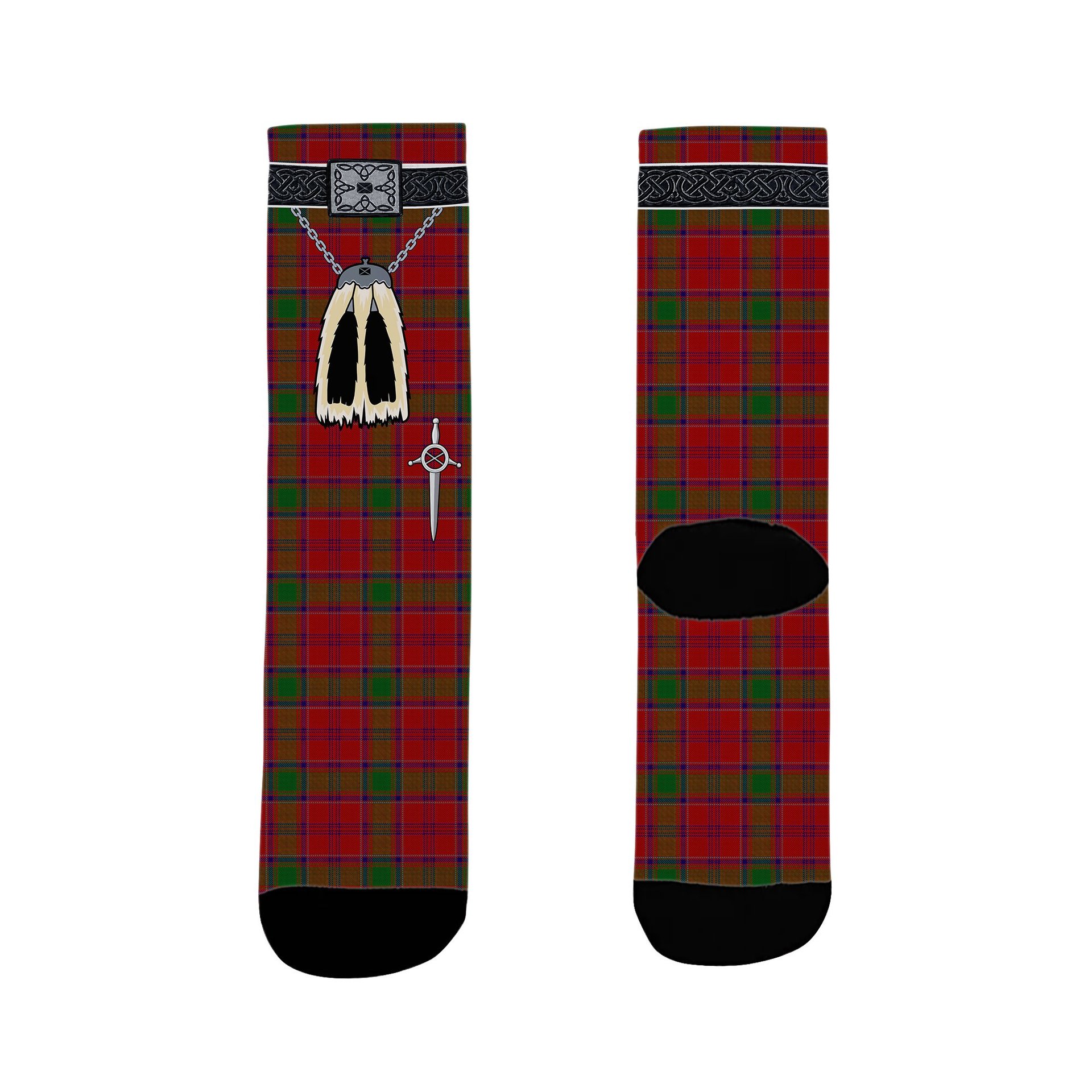 ScotsTee Shop Scottish MacLintock 1880 Clan Highland Kilt Sporran Tartan Socks