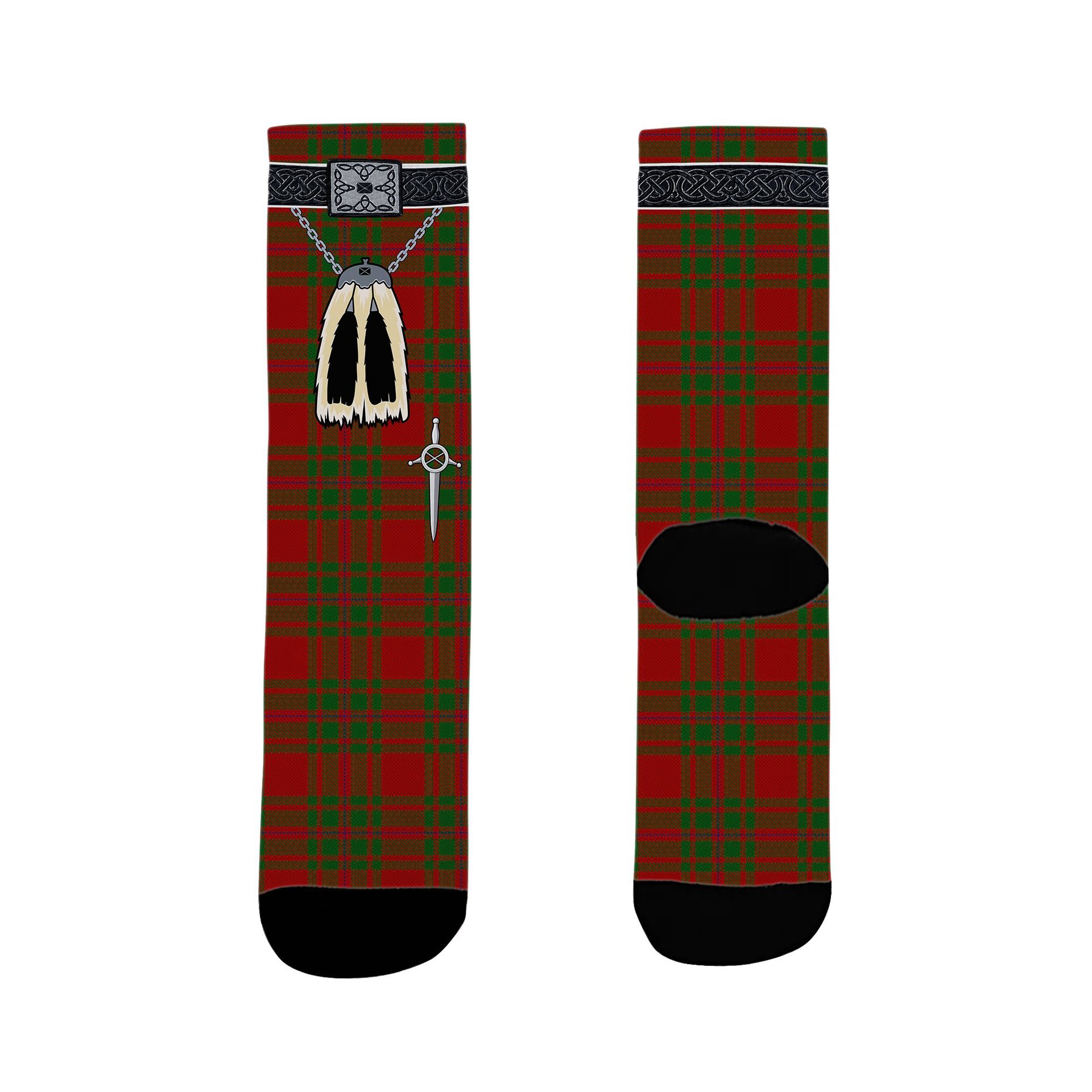 ScotsTee Shop Scottish MacKintosh Red Clan Highland Kilt Sporran Tartan Socks