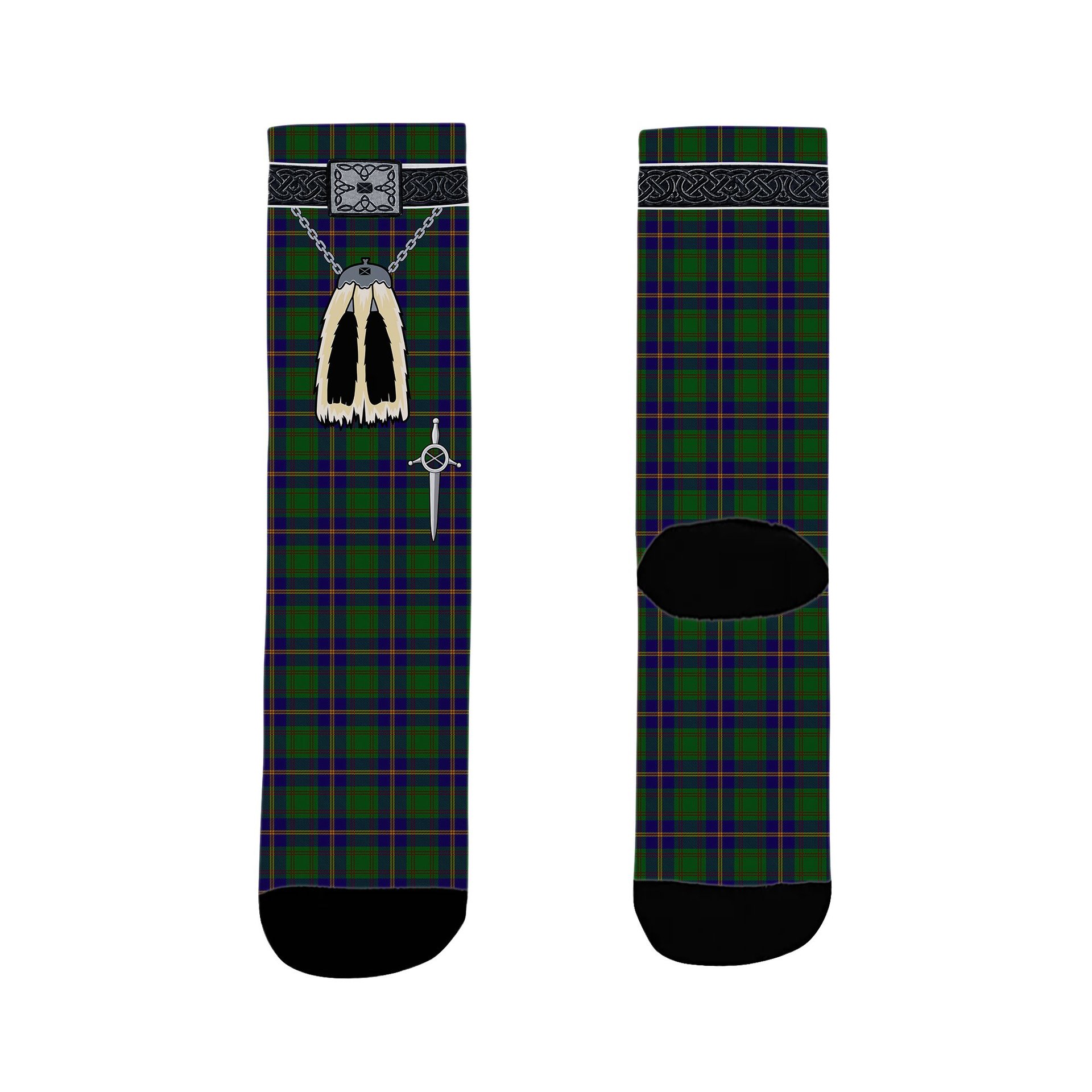 ScotsTee Shop Scottish Leatherneck Clan Highland Kilt Sporran Tartan Socks