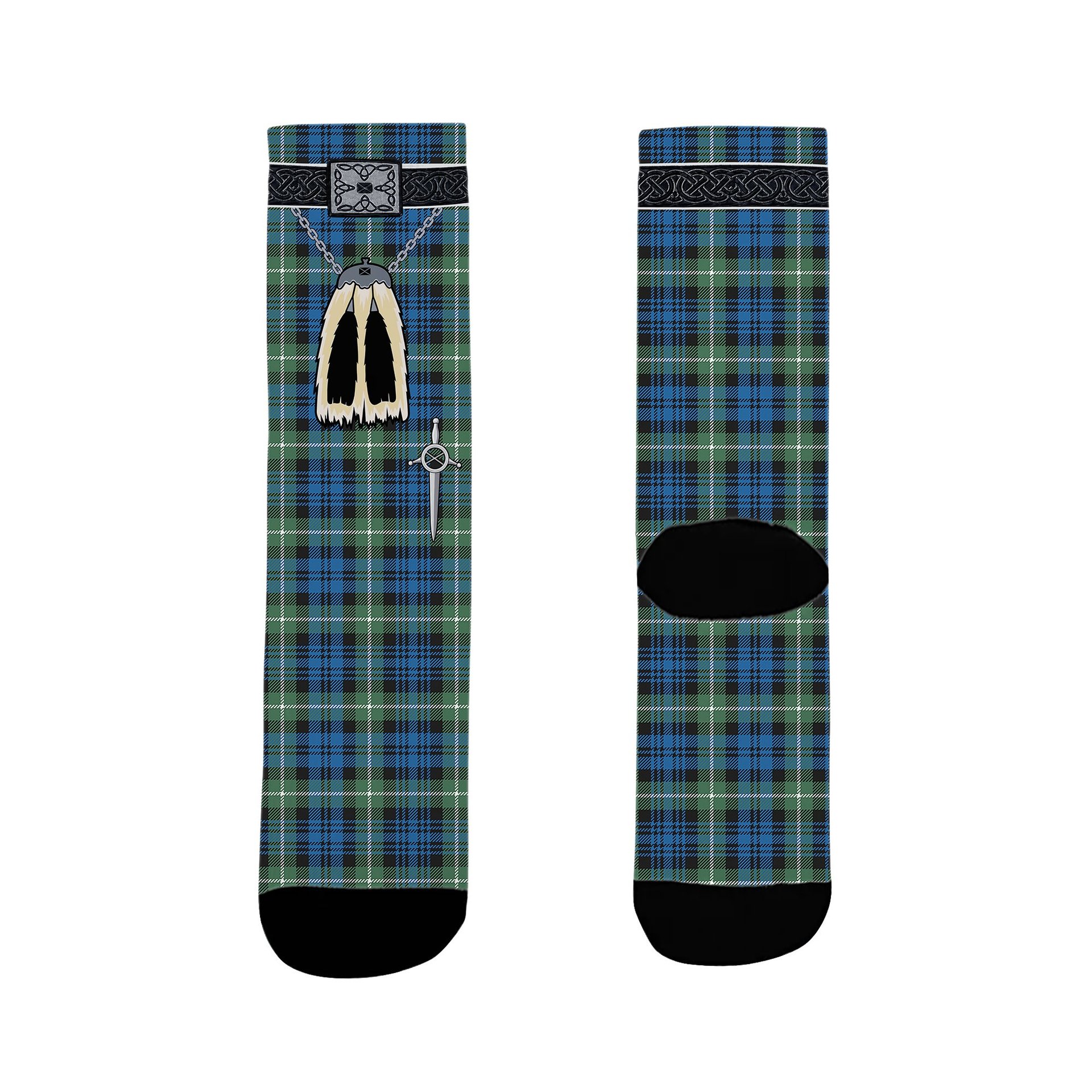 ScotsTee Shop Scottish Lamont Ancient Clan Highland Kilt Sporran Tartan Socks