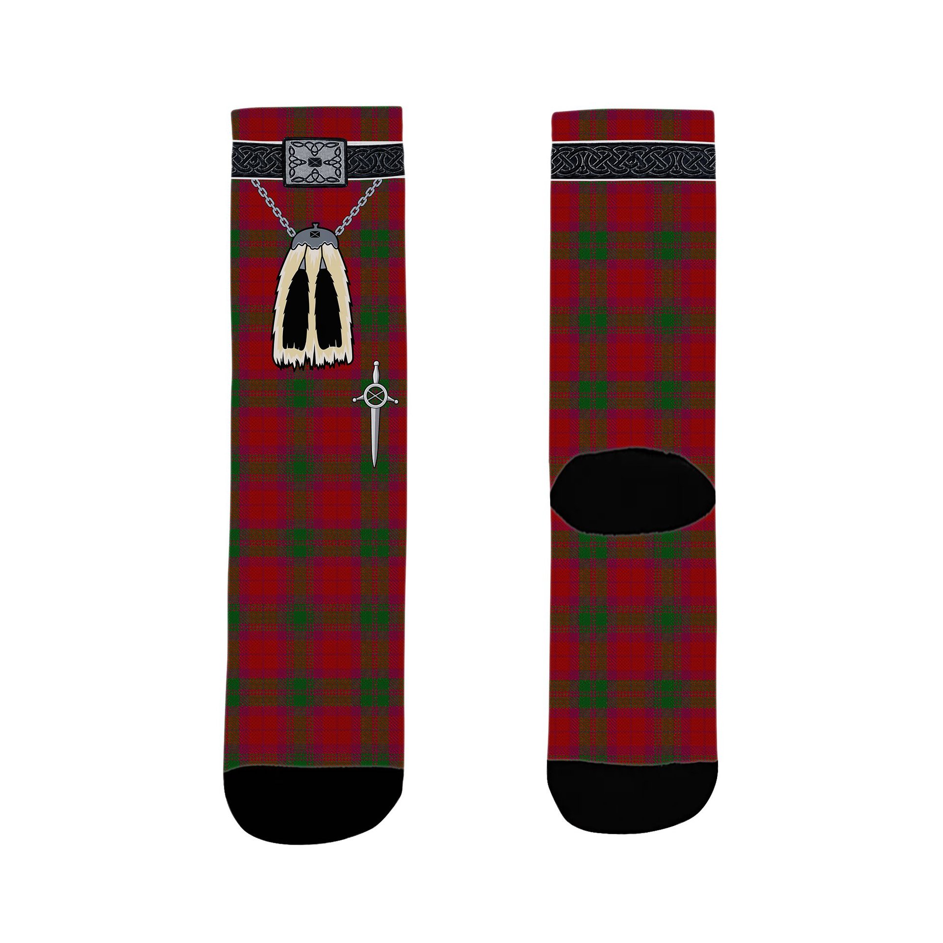 ScotsTee Shop Scottish MacNab Clan Clan Highland Kilt Sporran Tartan Socks