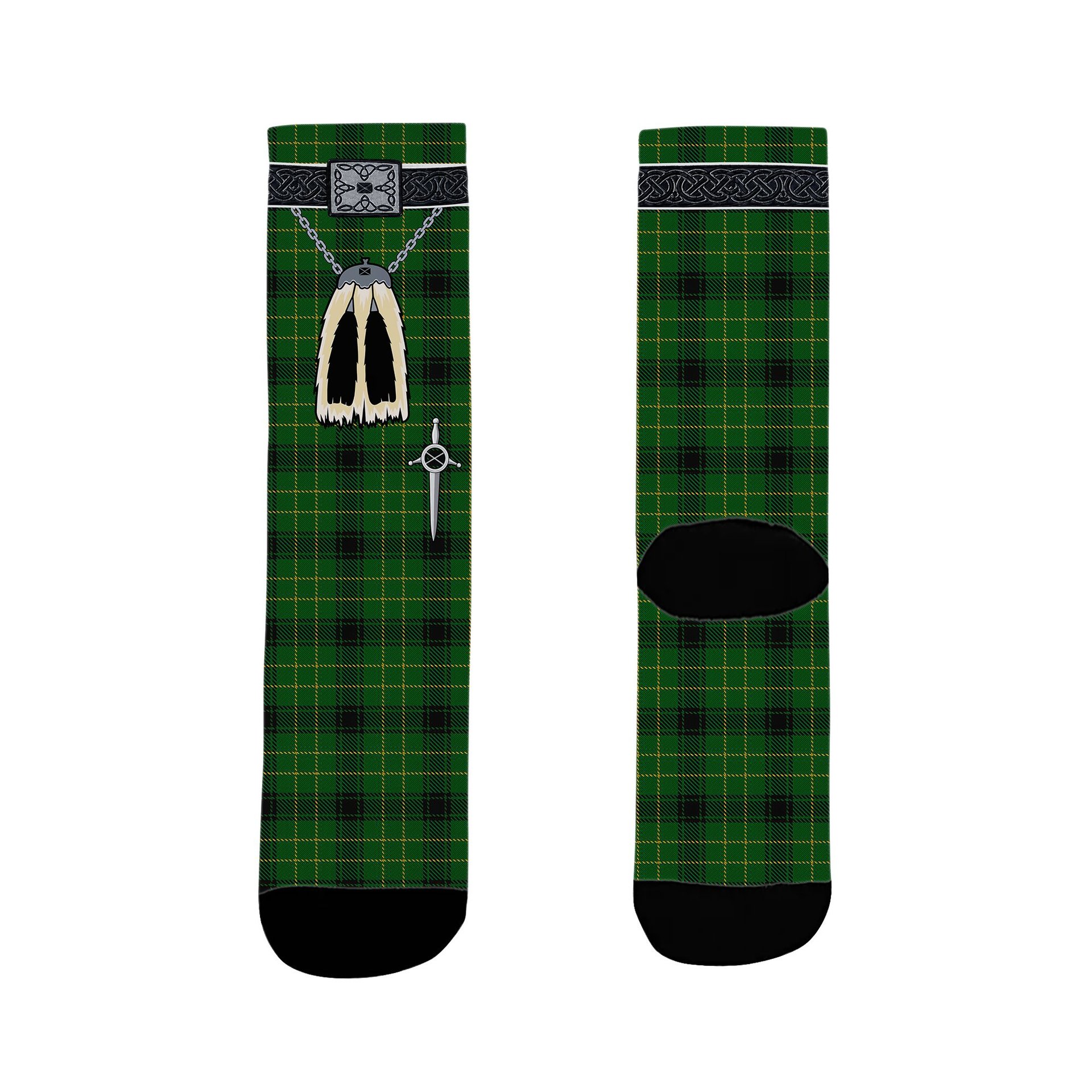 ScotsTee Shop Scottish MacArthur Highland Clan Highland Kilt Sporran Tartan Socks