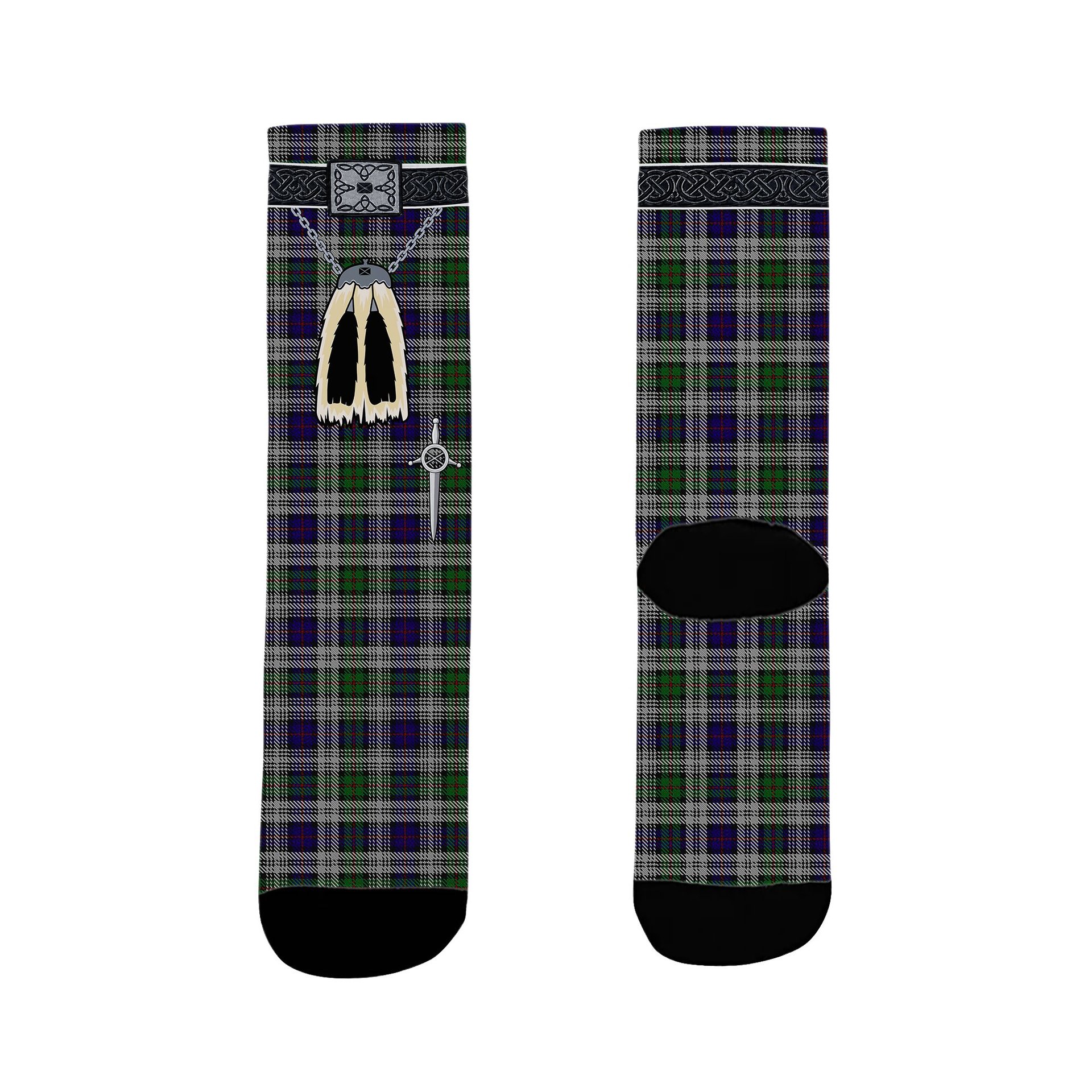 ScotsTee Shop Scottish MacKinlay Dress Clan Highland Kilt Sporran Tartan Socks