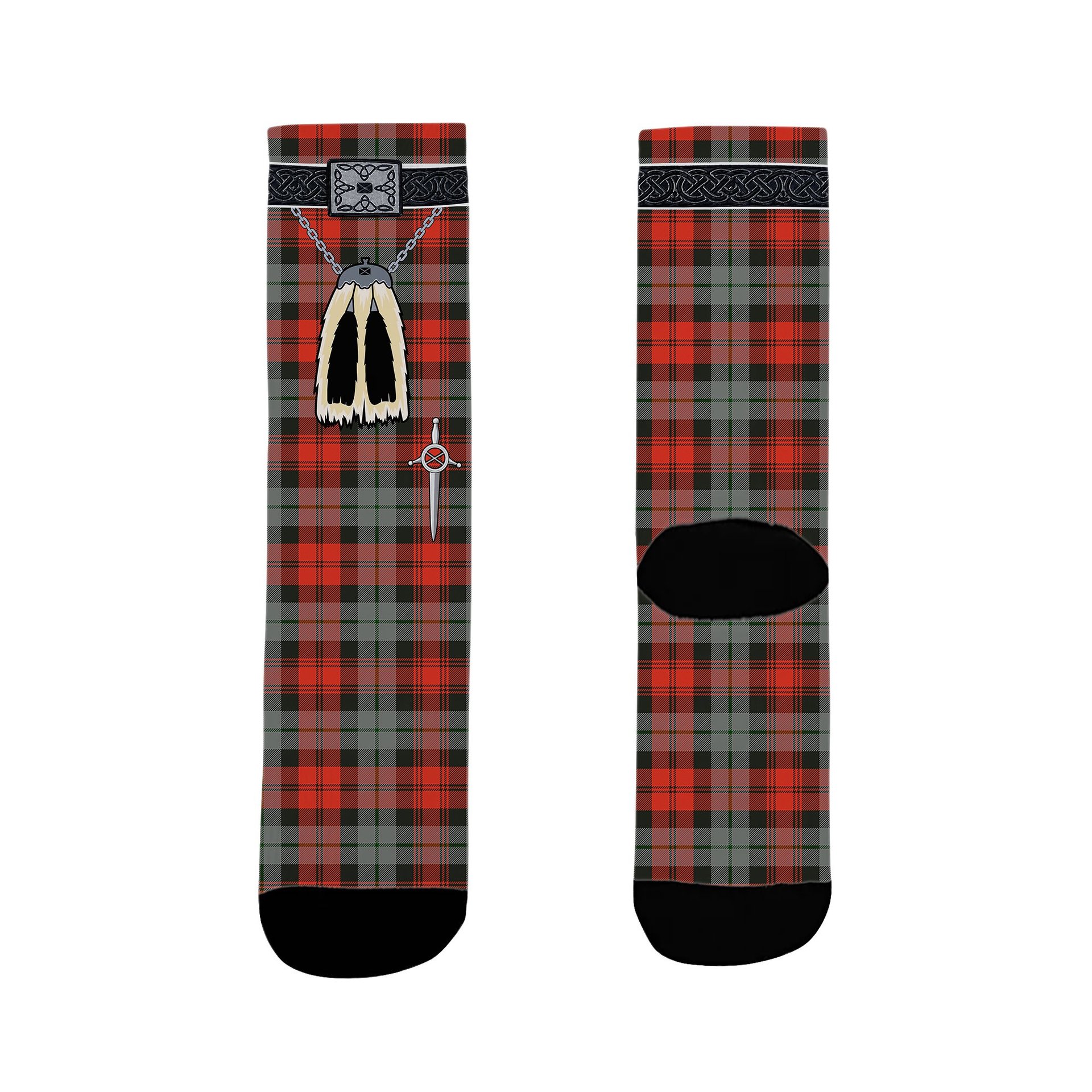 ScotsTee Shop Scottish MacLachlan Weathered Clan Highland Kilt Sporran Tartan Socks