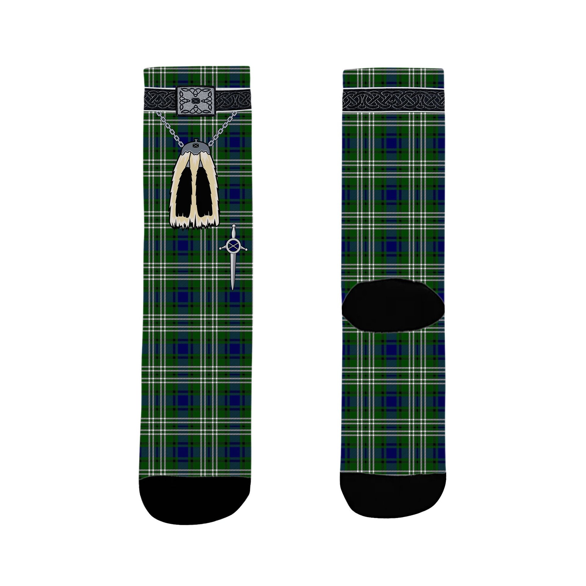 ScotsTee Shop Scottish Learmonth Clan Highland Kilt Sporran Tartan Socks