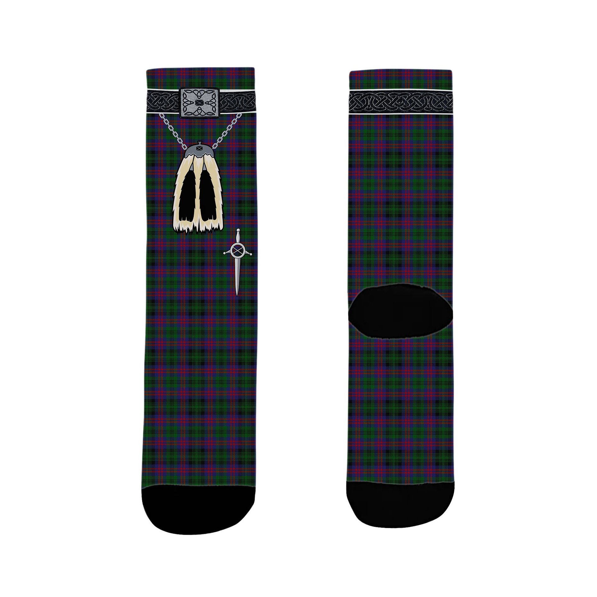ScotsTee Shop Scottish MacLachlan Hunting Clan Highland Kilt Sporran Tartan Socks