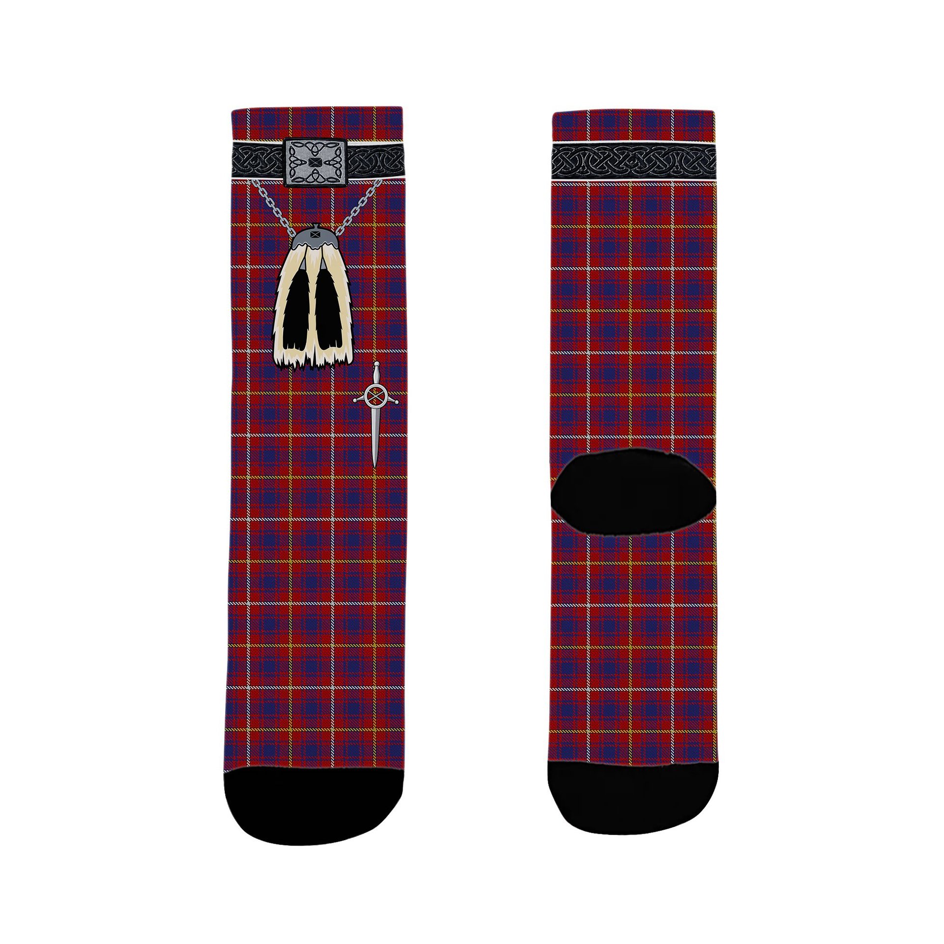 ScotsTee Shop Scottish MacKeever Clan Highland Kilt Sporran Tartan Socks