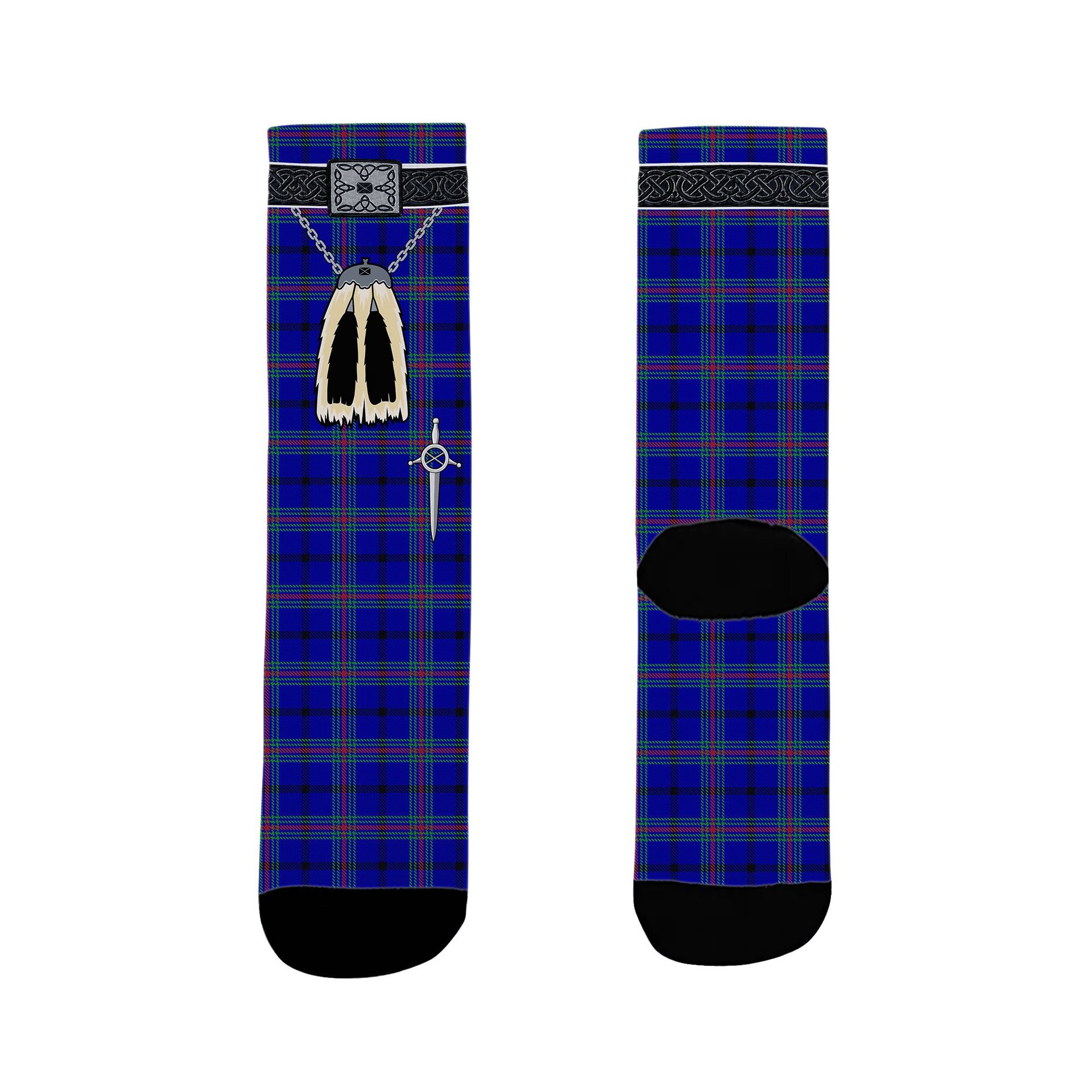 ScotsTee Shop Scottish Kinding Clan Highland Kilt Sporran Tartan Socks
