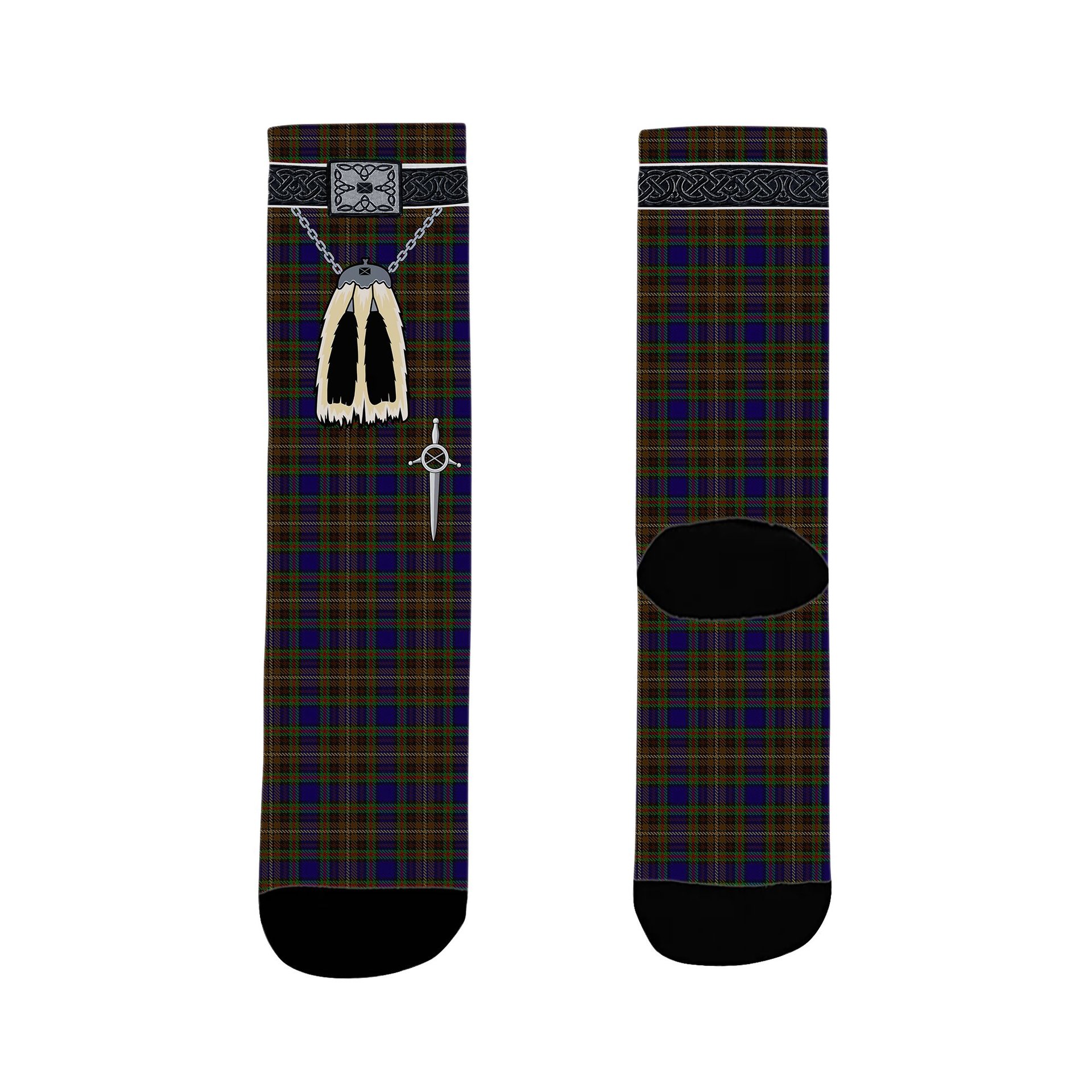 ScotsTee Shop Scottish Highfield Hunting Clan Highland Kilt Sporran Tartan Socks