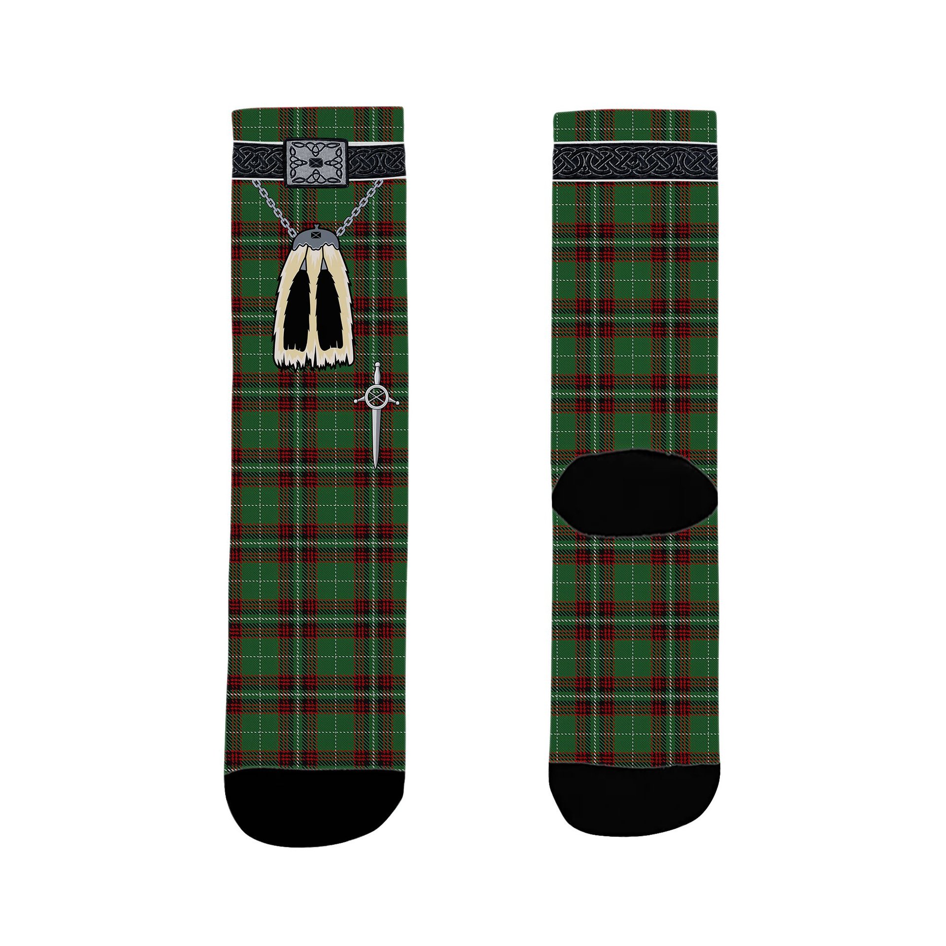 ScotsTee Shop Scottish Kiernan Clan Highland Kilt Sporran Tartan Socks