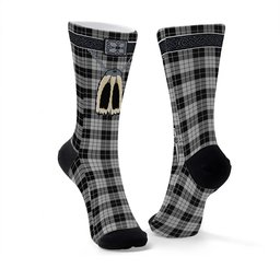 ScotsTee Shop Scottish MacLeod Black and White Clan Highland Kilt Sporran Tartan Socks