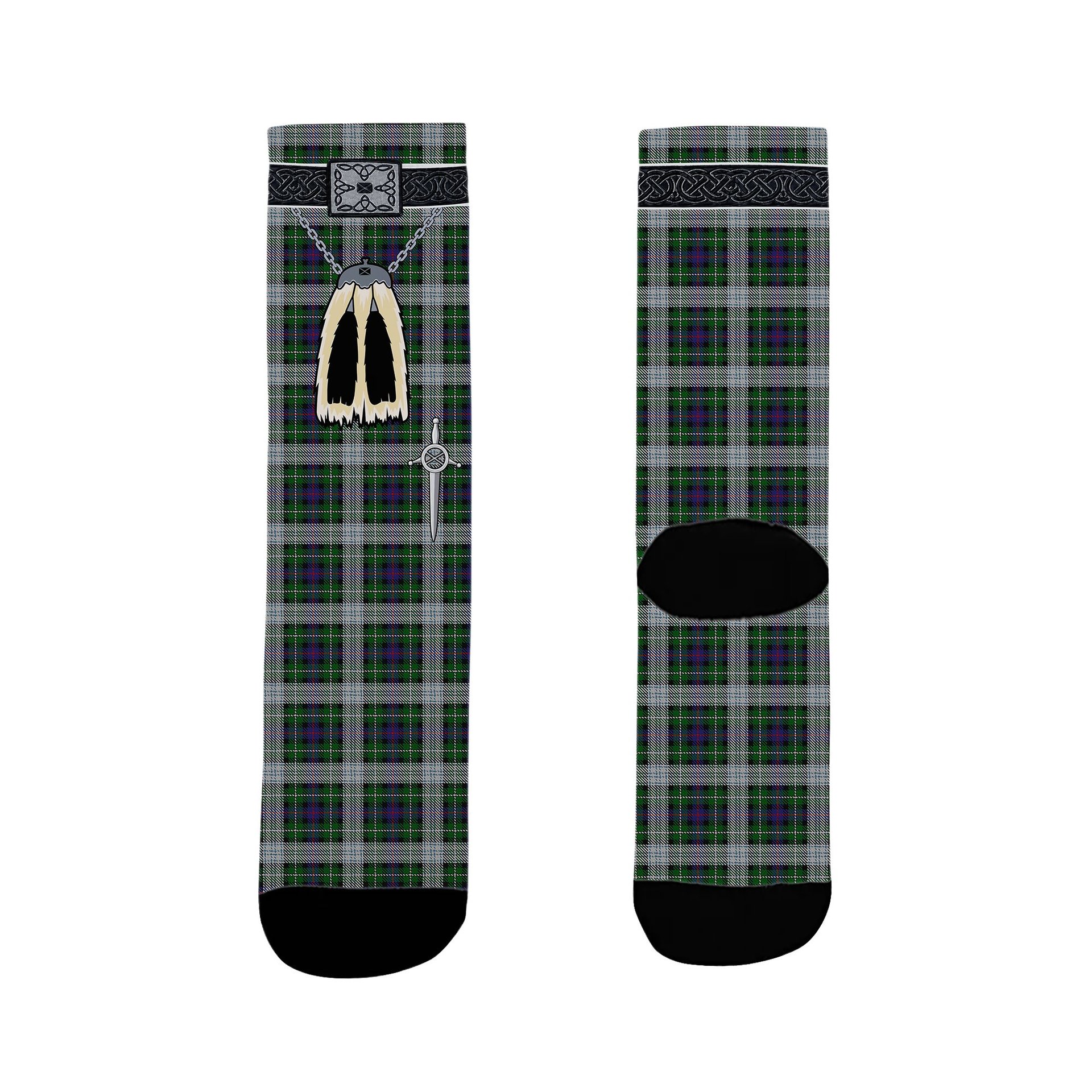 ScotsTee Shop Scottish MacKenzie Dress Clan Highland Kilt Sporran Tartan Socks
