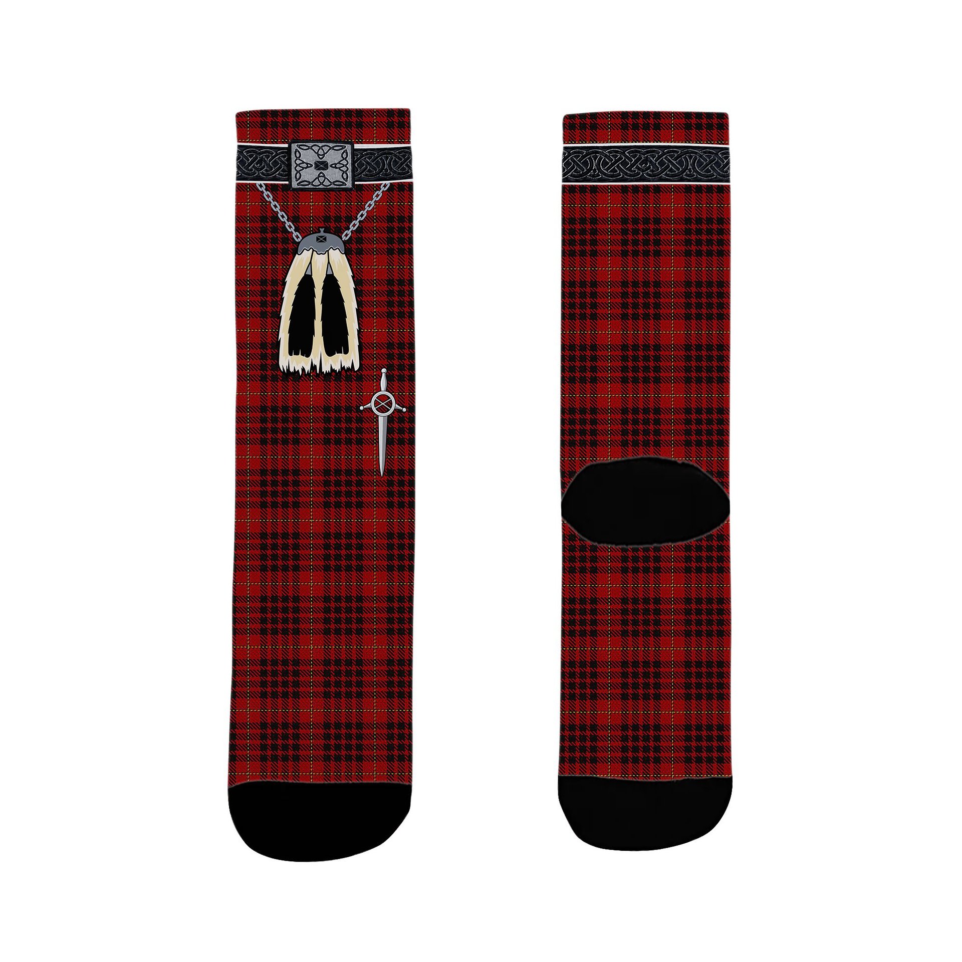 ScotsTee Shop Scottish MacKeane Clan Highland Kilt Sporran Tartan Socks
