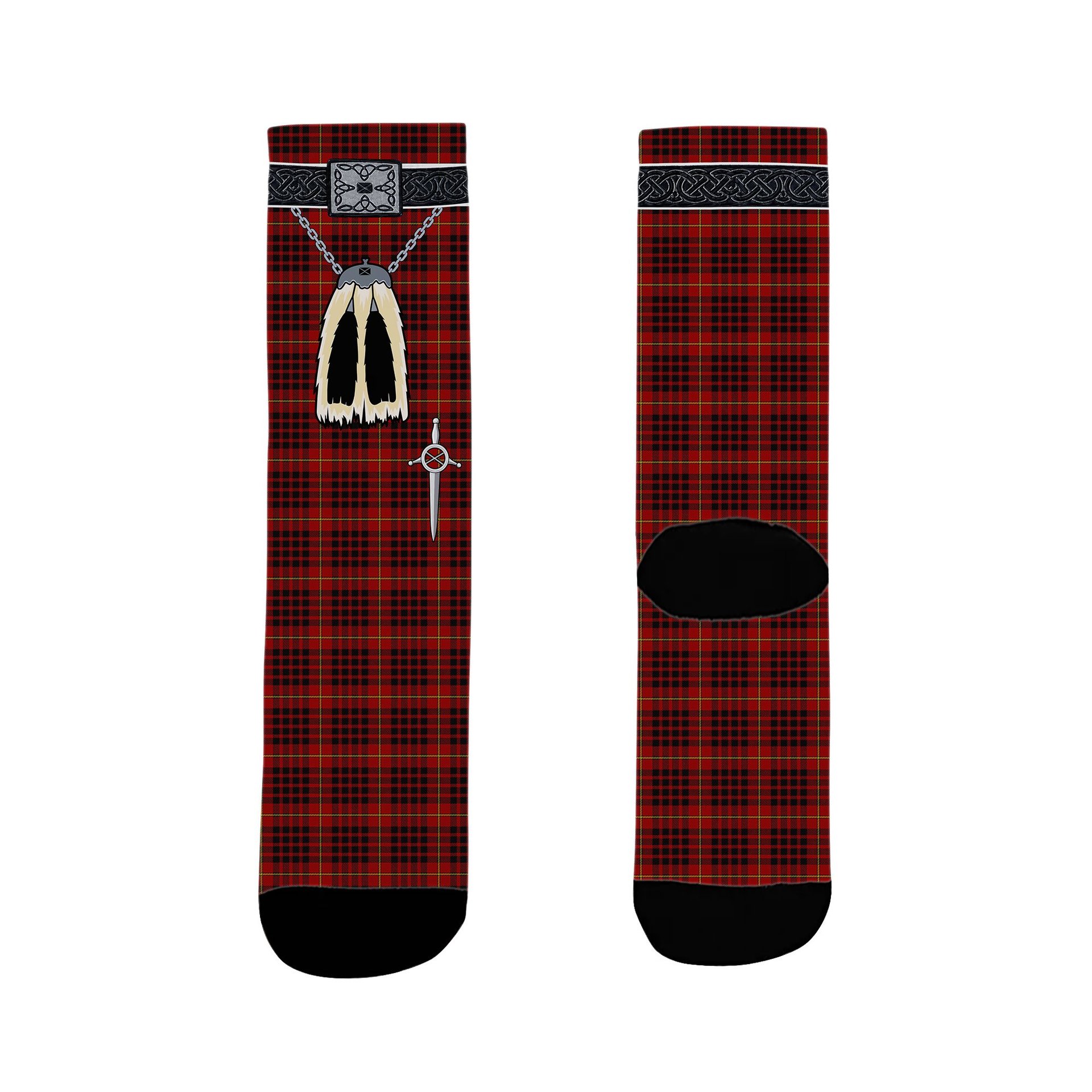 ScotsTee Shop Scottish MacDonald of Ardnamurchan Clan Highland Kilt Sporran Tartan Socks