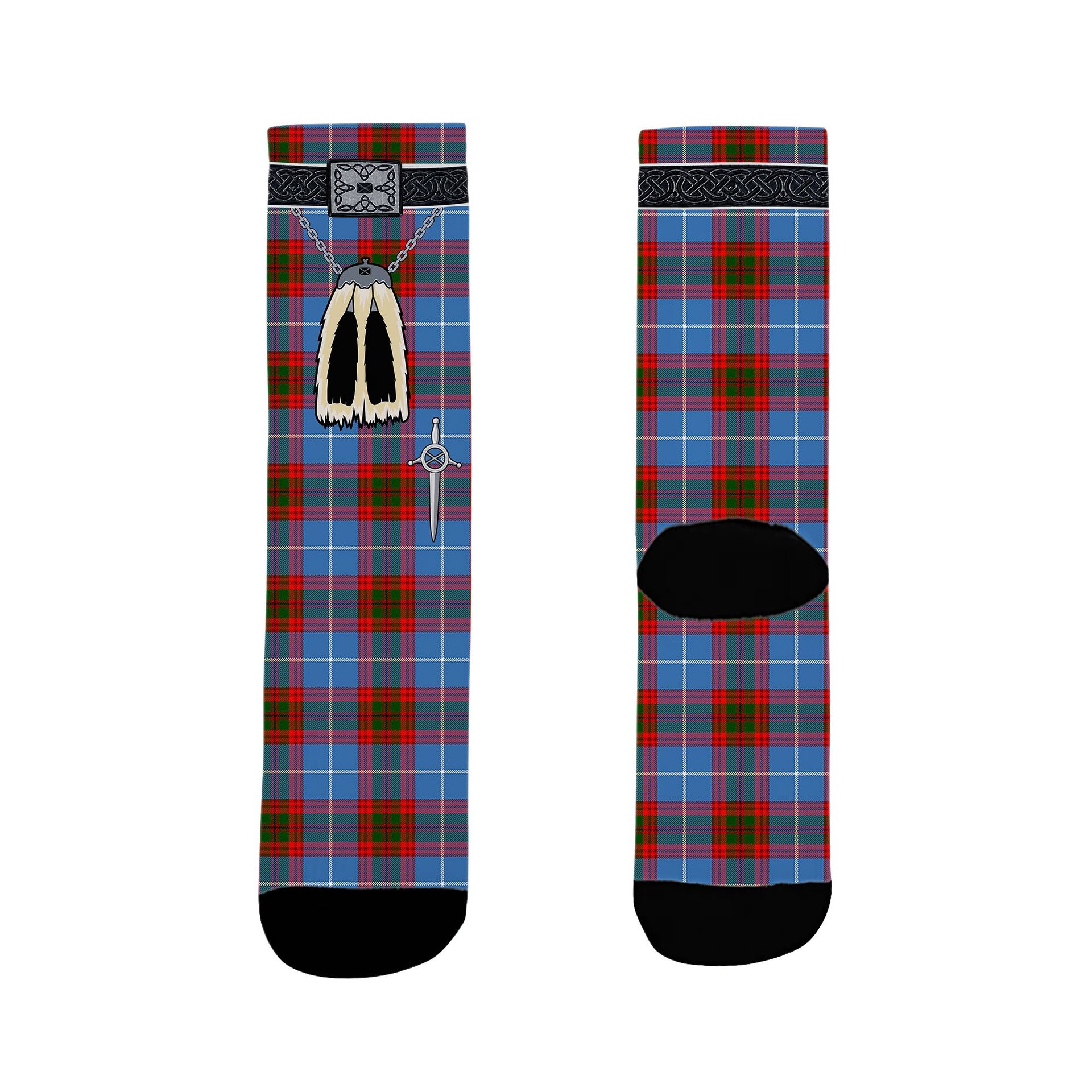 ScotsTee Shop Scottish Pennycook Clan Highland Kilt Sporran Tartan Socks