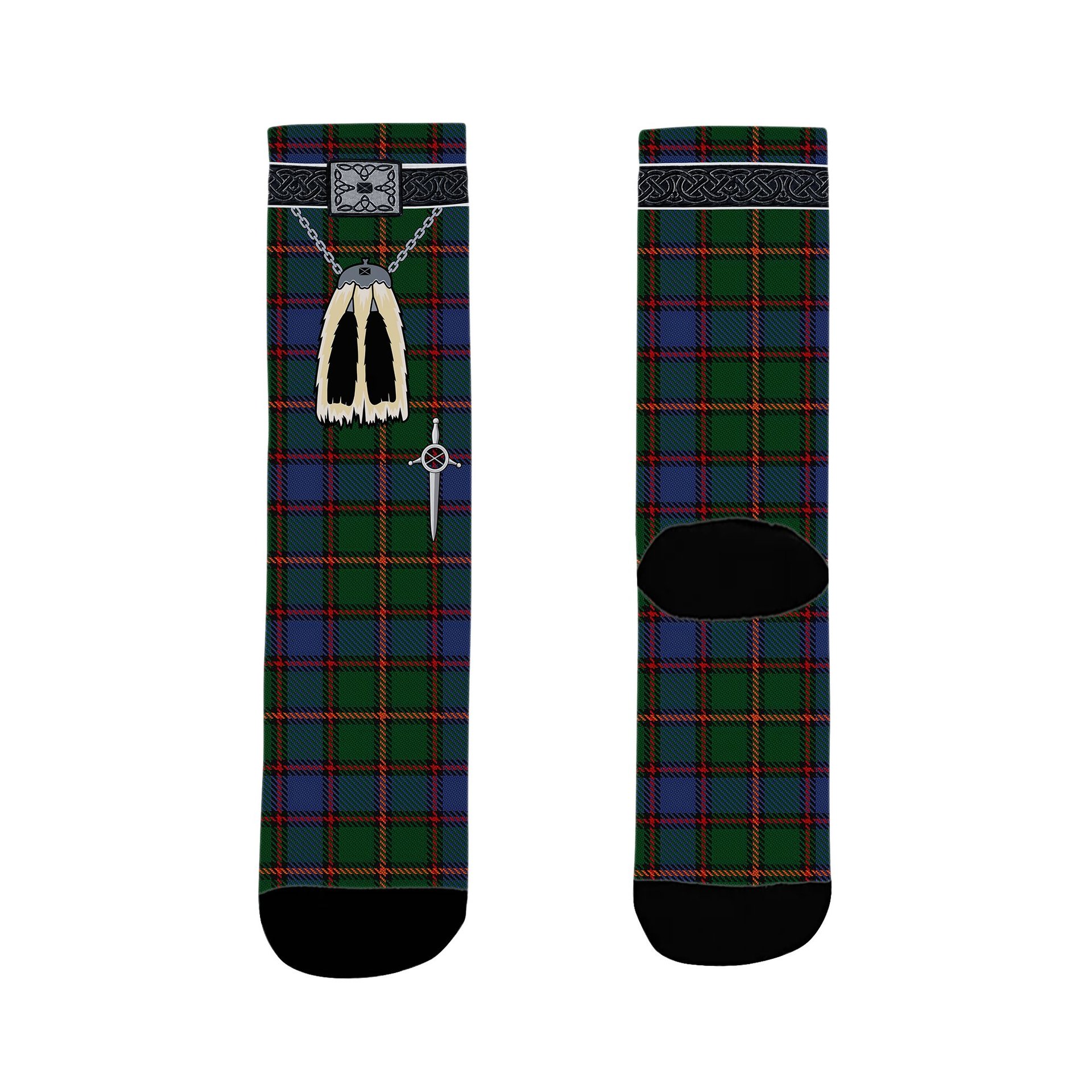 ScotsTee Shop Scottish Skene Clan Highland Kilt Sporran Tartan Socks
