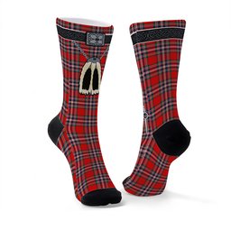 ScotsTee Shop Scottish McFarland Red Modern Clan Highland Kilt Sporran Tartan Socks
