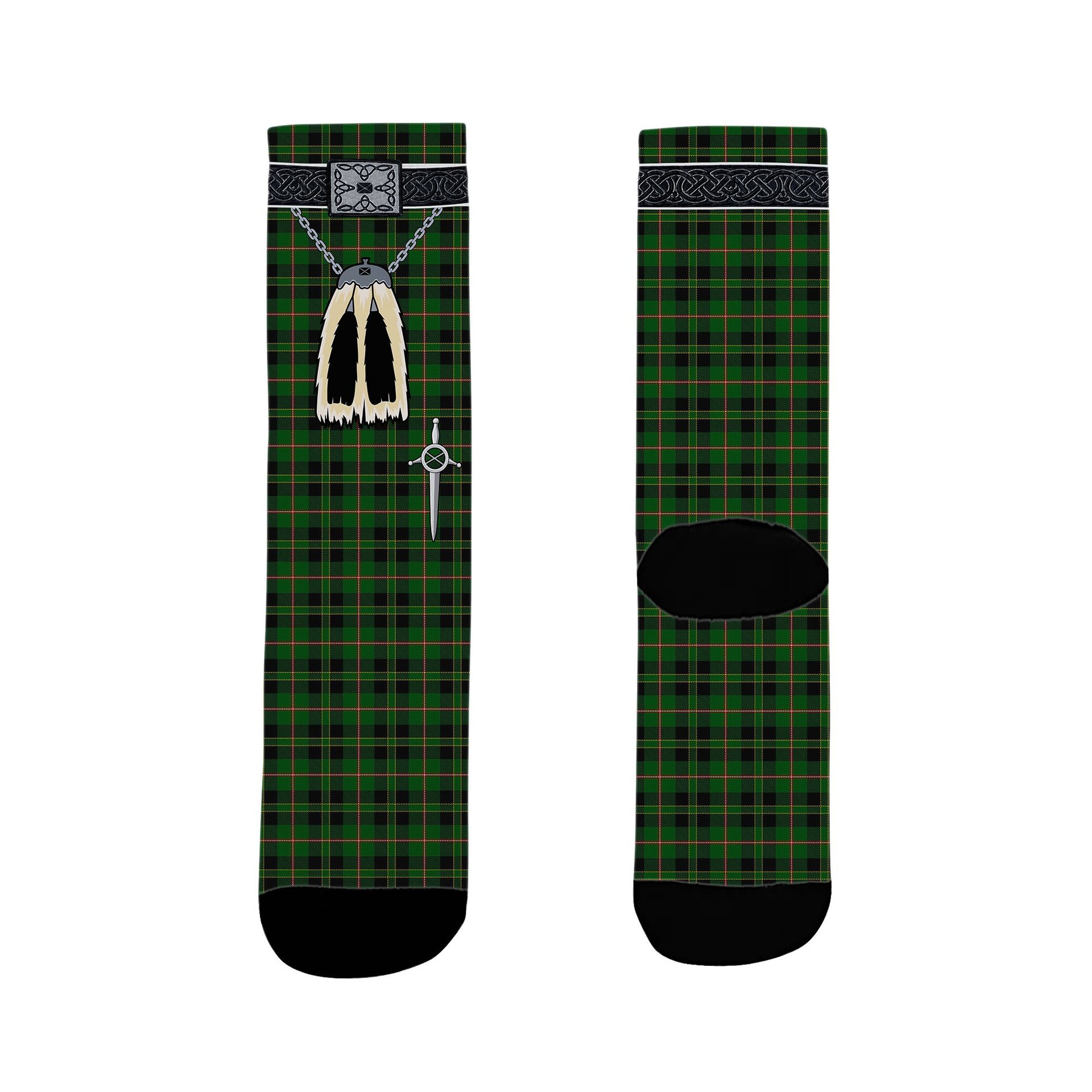 ScotsTee Shop Scottish Merwe Clan Highland Kilt Sporran Tartan Socks