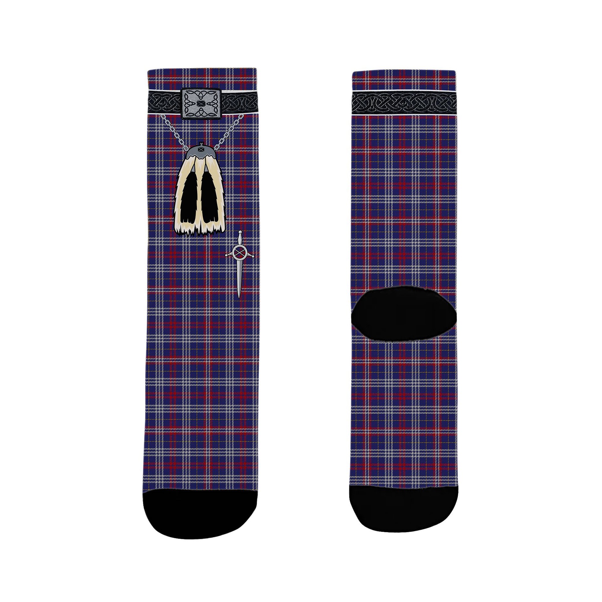 ScotsTee Shop Scottish Parker USA Clan Highland Kilt Sporran Tartan Socks