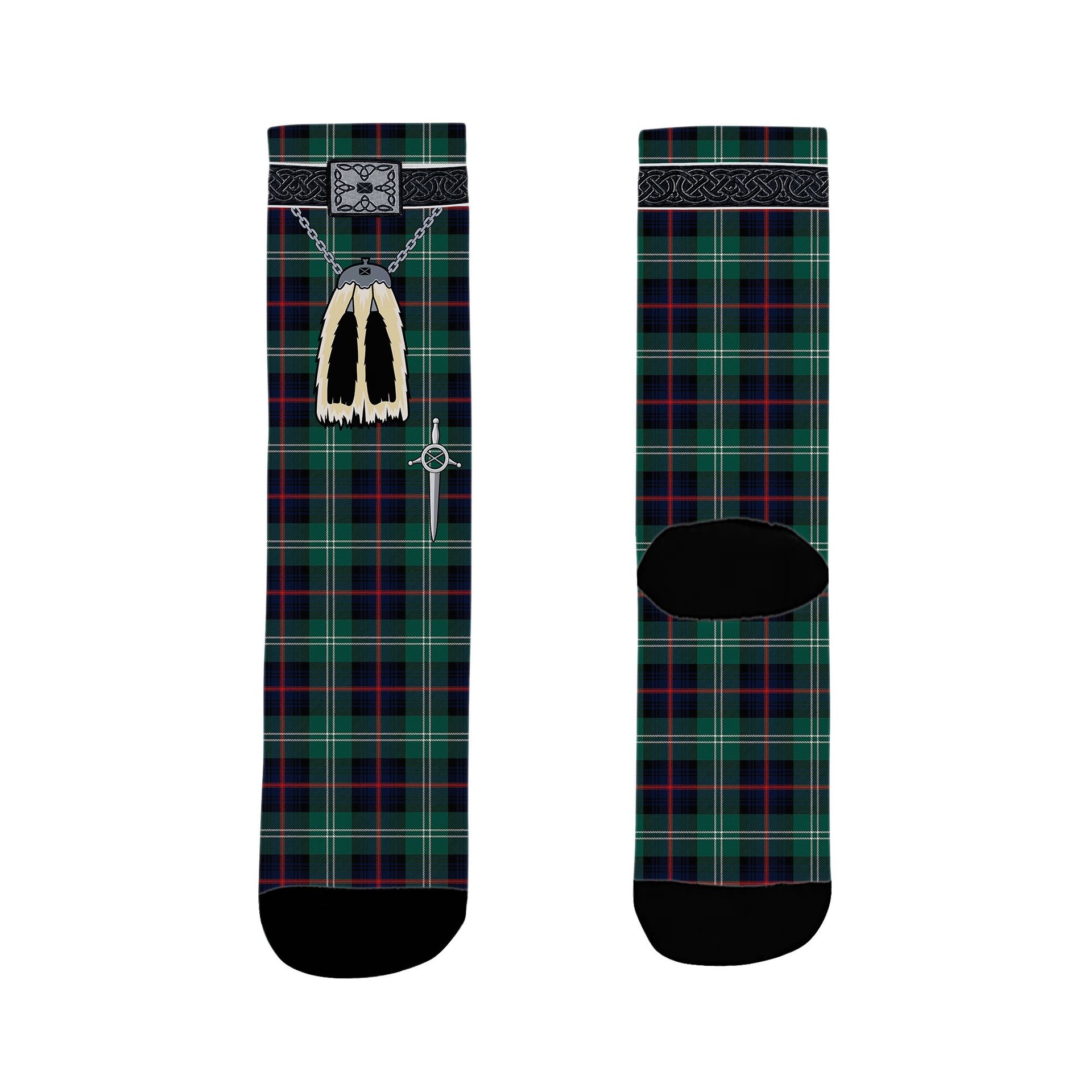 ScotsTee Shop Scottish Sutherland Old Modern Clan Highland Kilt Sporran Tartan Socks