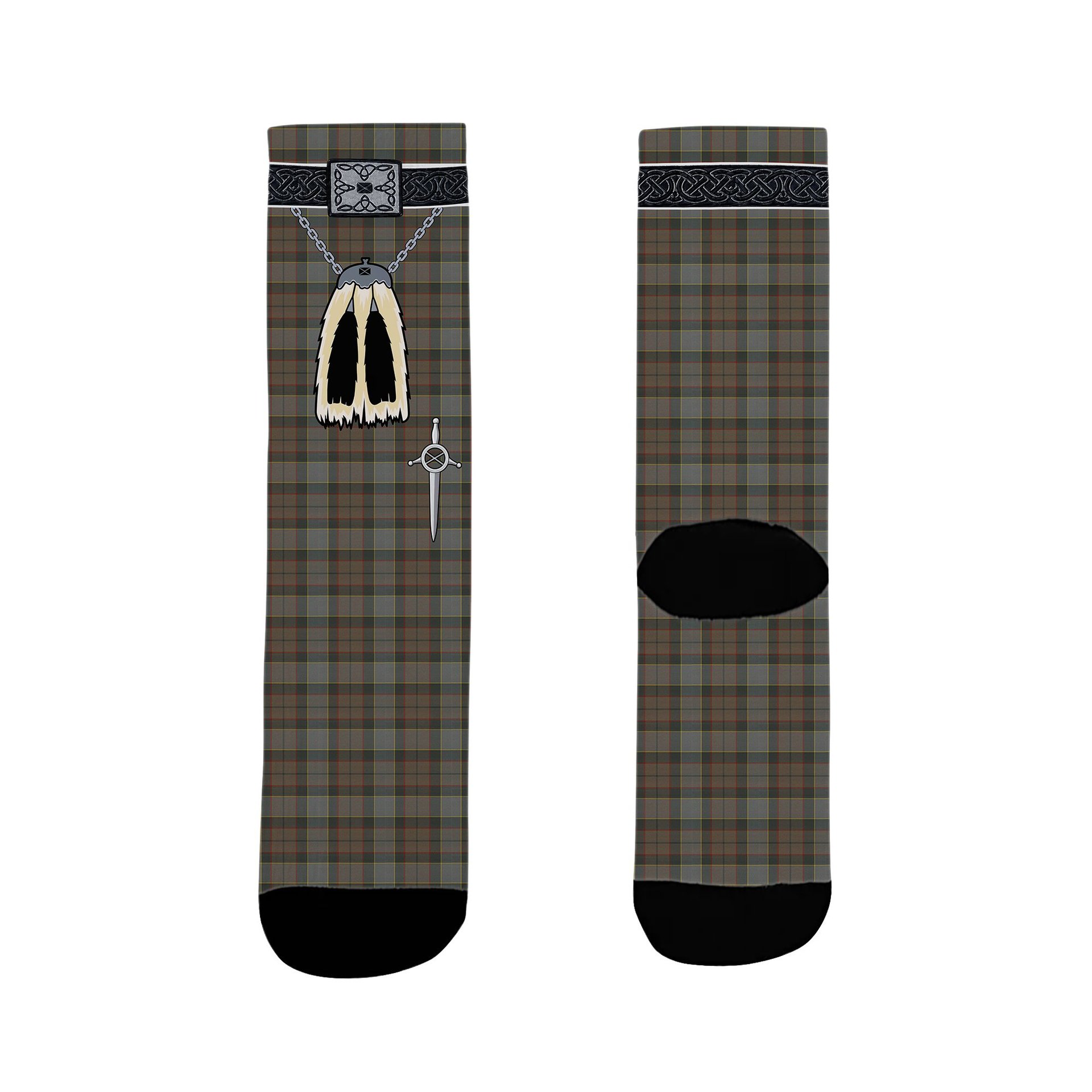 ScotsTee Shop Scottish Outlander Fraser Clan Highland Kilt Sporran Tartan Socks