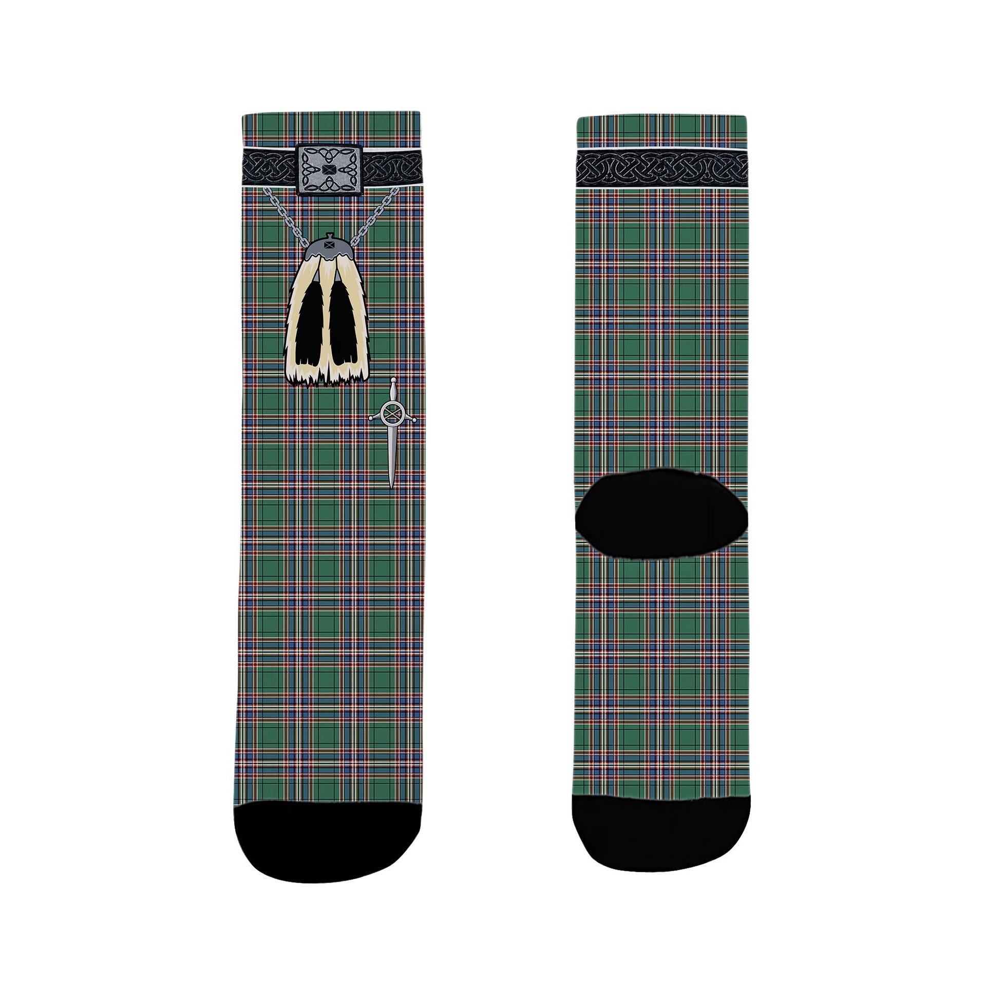 ScotsTee Shop Scottish McFarland Hunting Ancient Clan Highland Kilt Sporran Tartan Socks