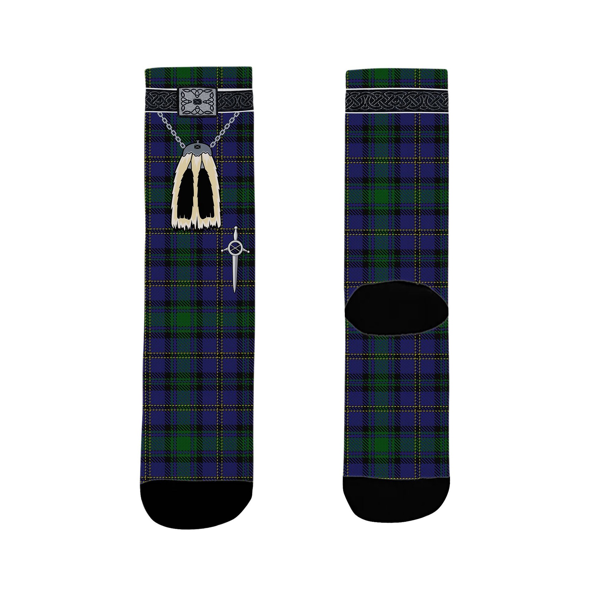 ScotsTee Shop Scottish Weir Modern Clan Highland Kilt Sporran Tartan Socks