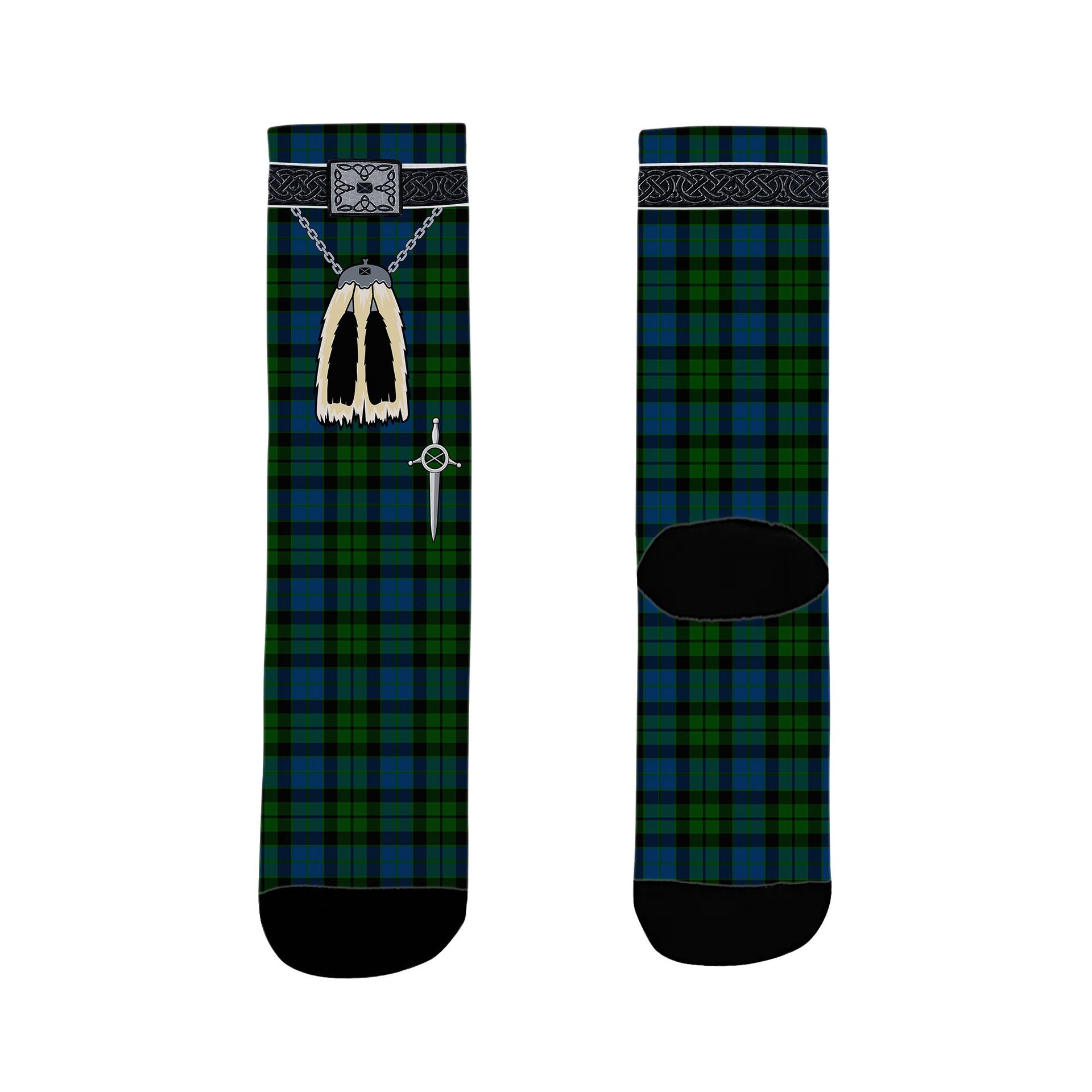 ScotsTee Shop Scottish McKie Clan Highland Kilt Sporran Tartan Socks