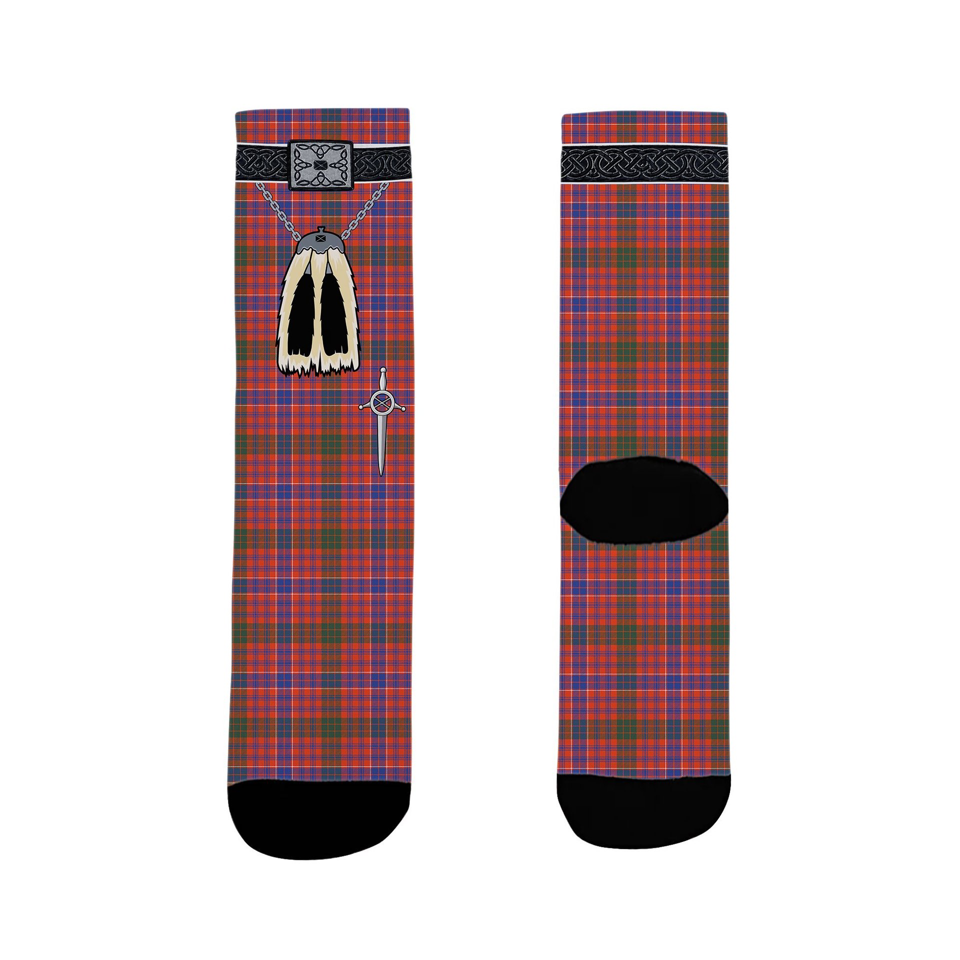 ScotsTee Shop Scottish MacRae Ancient Clan Highland Kilt Sporran Tartan Socks