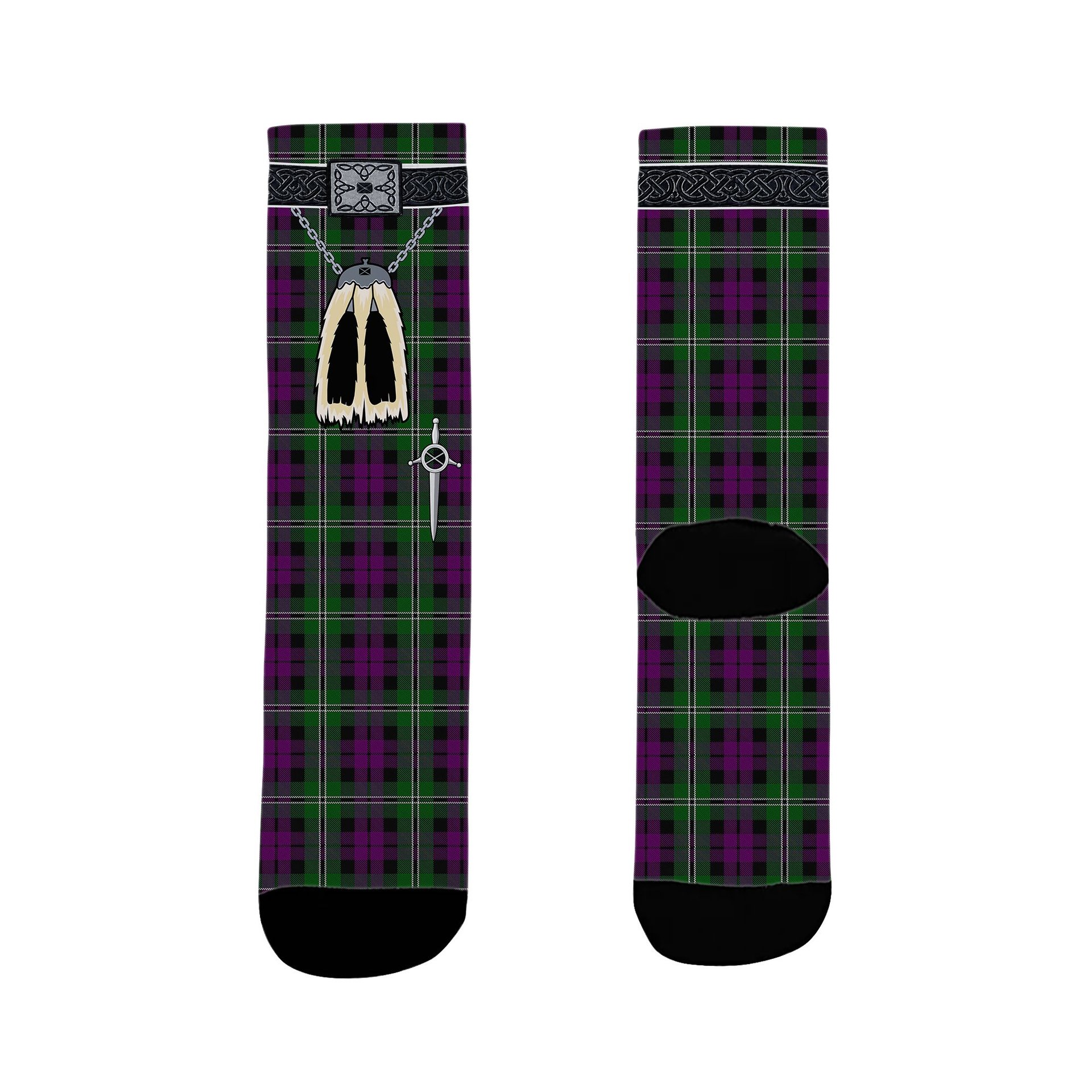 ScotsTee Shop Scottish Wilson Clan Highland Kilt Sporran Tartan Socks