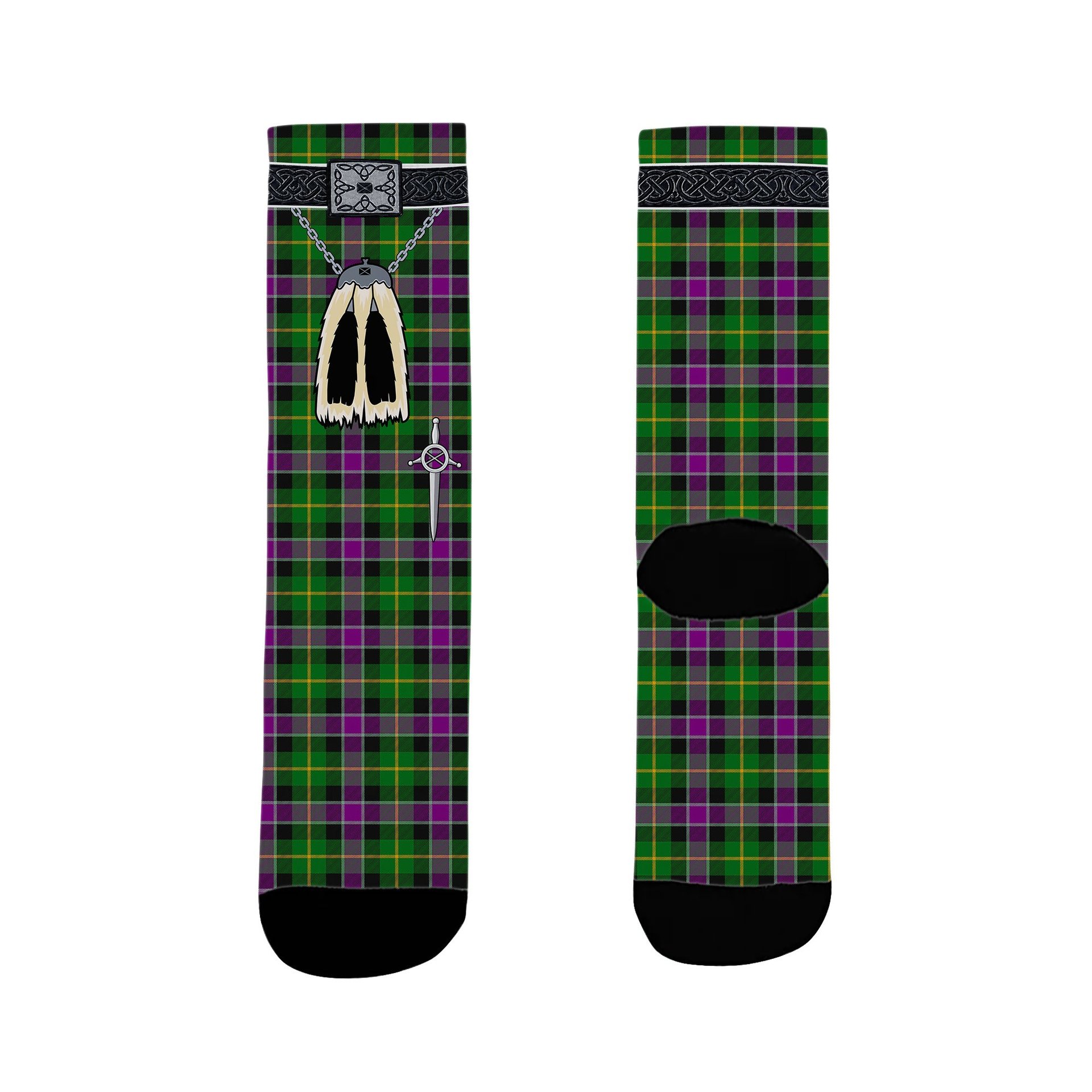 ScotsTee Shop Scottish Selkirk Clan Highland Kilt Sporran Tartan Socks