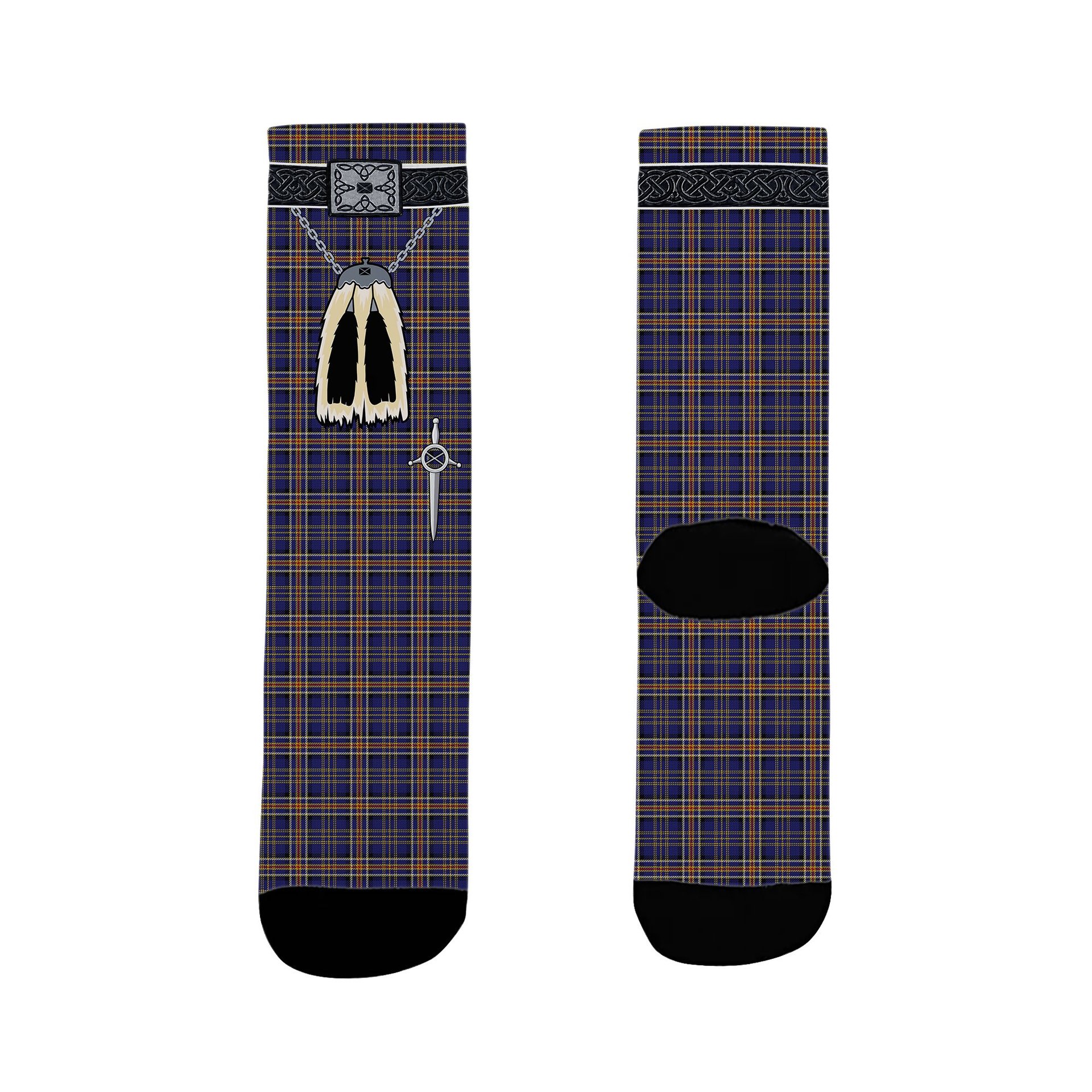 ScotsTee Shop Scottish Ruxton Dress Clan Highland Kilt Sporran Tartan Socks