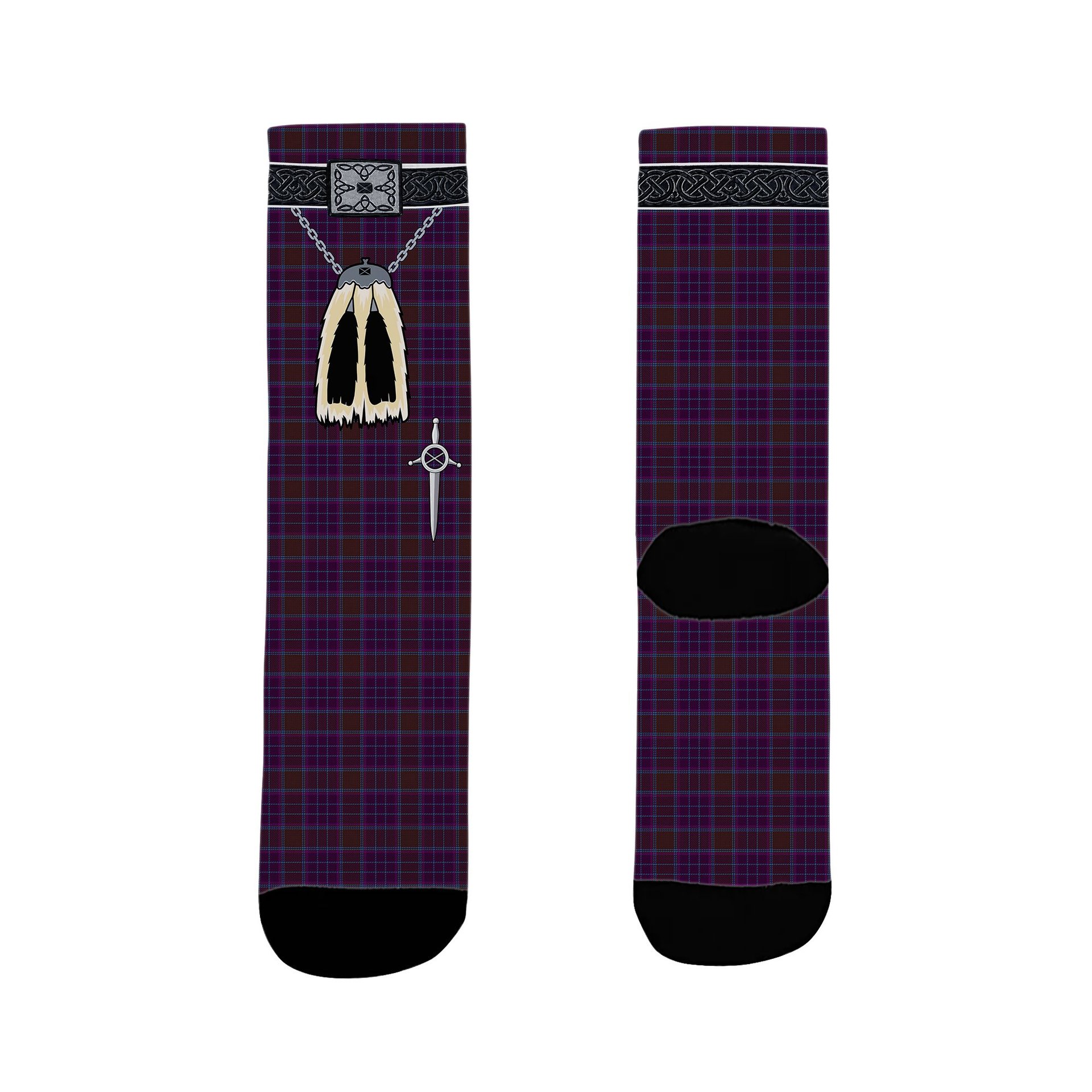 ScotsTee Shop Scottish Phillips Clan Highland Kilt Sporran Tartan Socks