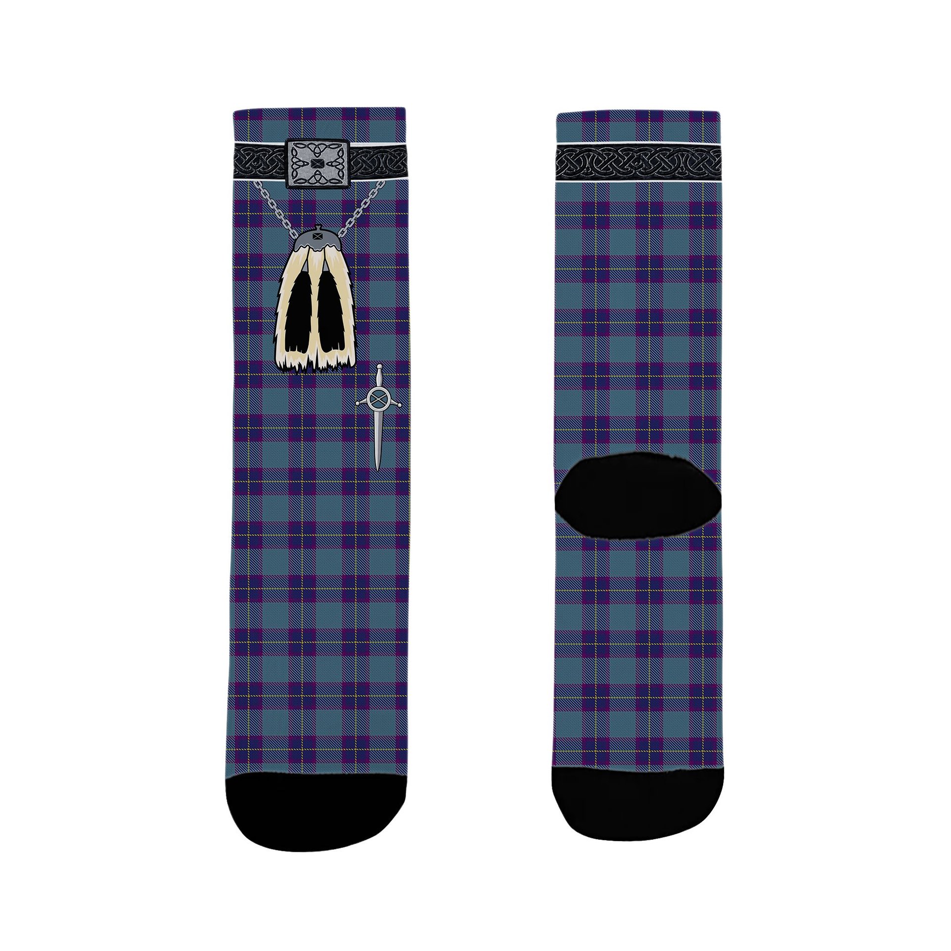 ScotsTee Shop Scottish Peacock Samantha Clan Highland Kilt Sporran Tartan Socks