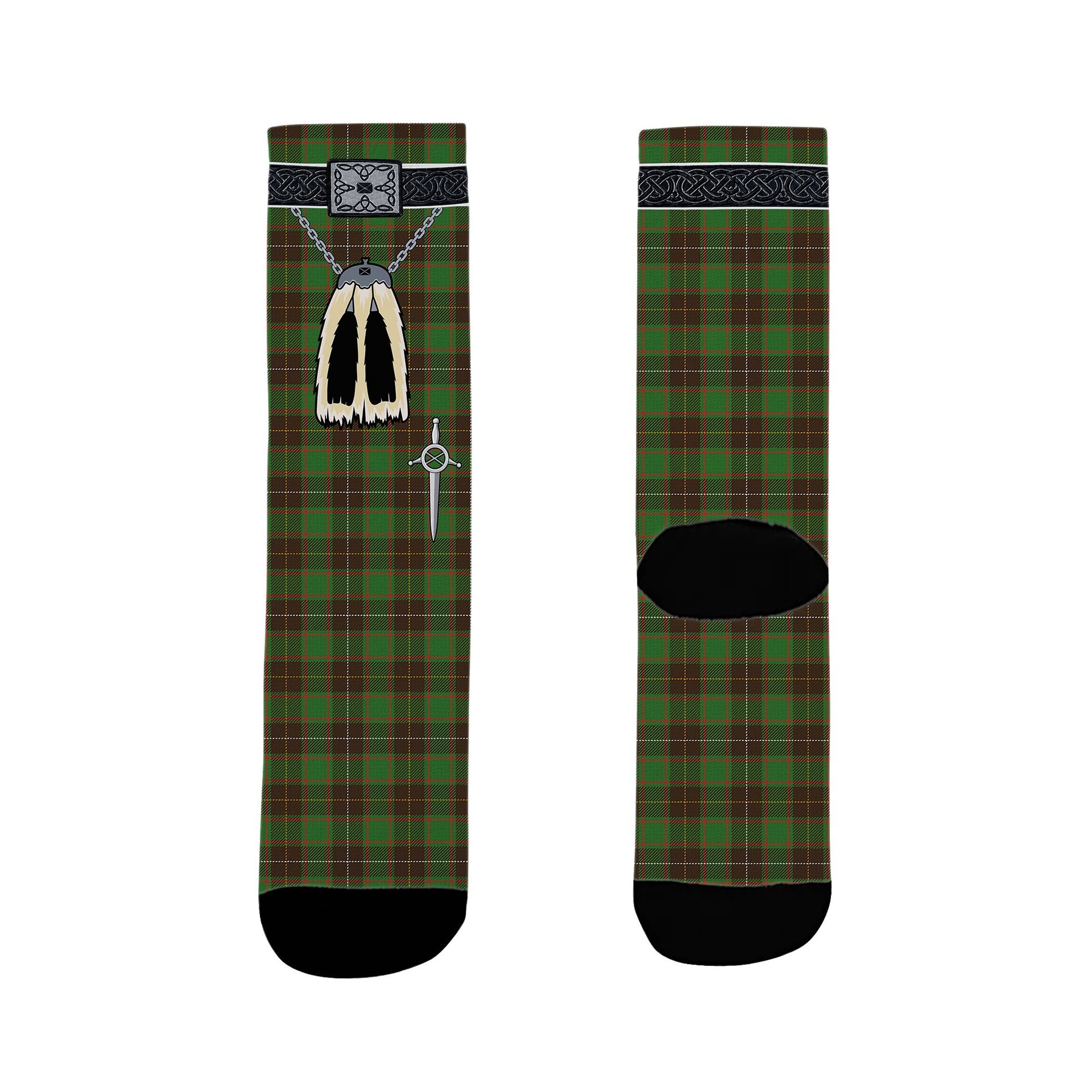 ScotsTee Shop Scottish MacPhee Hunting Ancient Clan Highland Kilt Sporran Tartan Socks