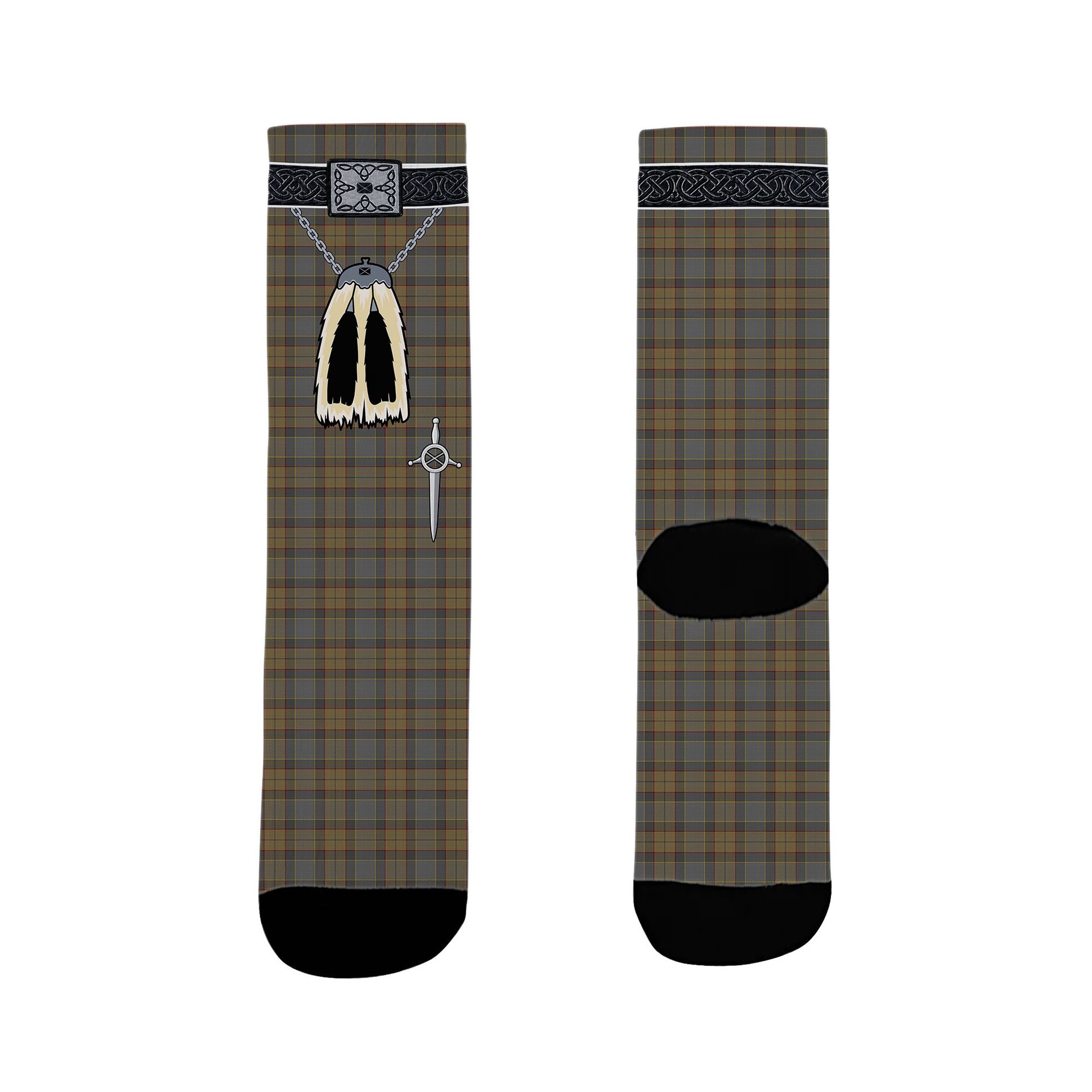 ScotsTee Shop Scottish Outlander 1 Clan Highland Kilt Sporran Tartan Socks