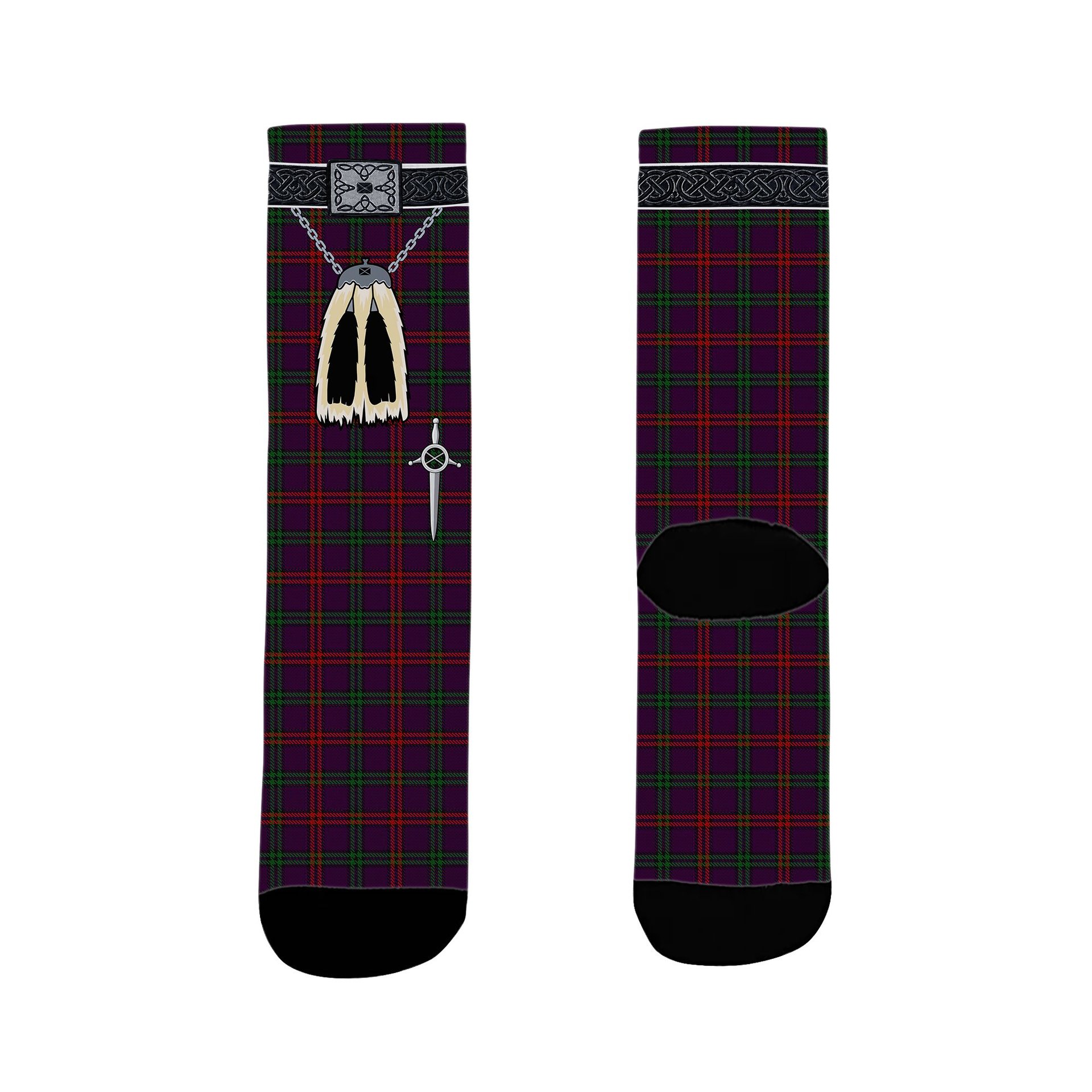 ScotsTee Shop Scottish Montgomrie or Montgomery of Eglinton Clan Highland Kilt Sporran Tartan Socks