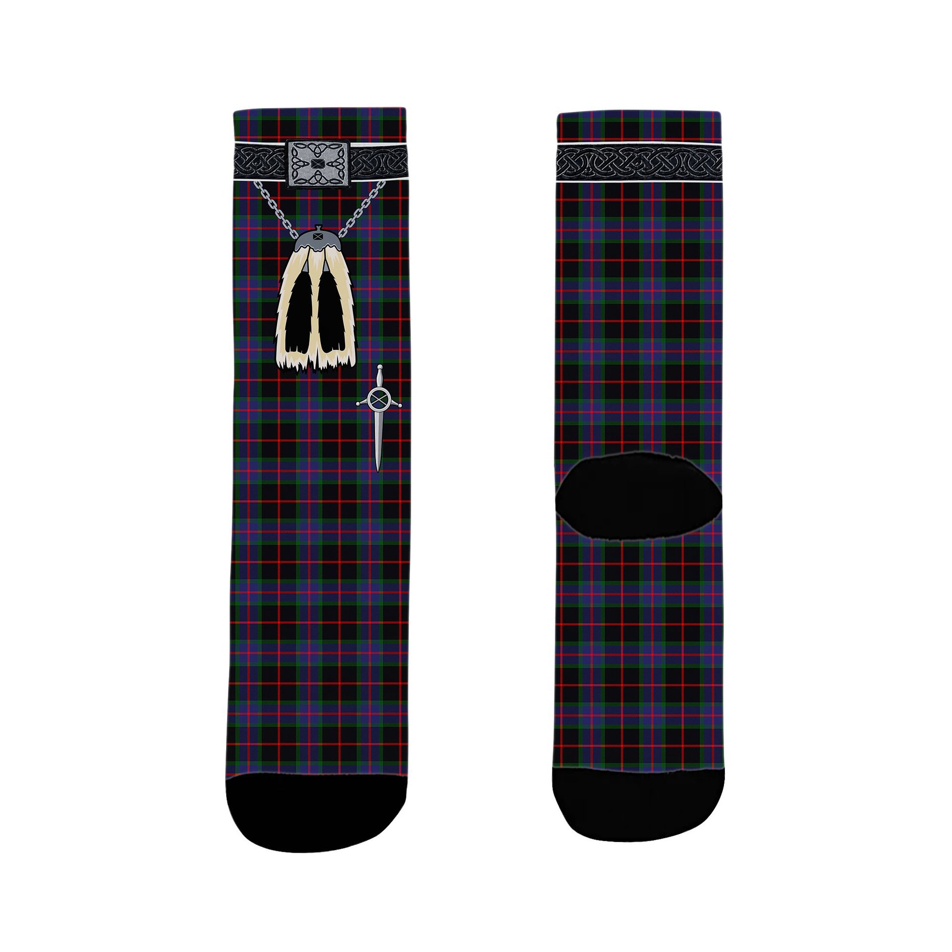 ScotsTee Shop Scottish Nairn Clan Highland Kilt Sporran Tartan Socks