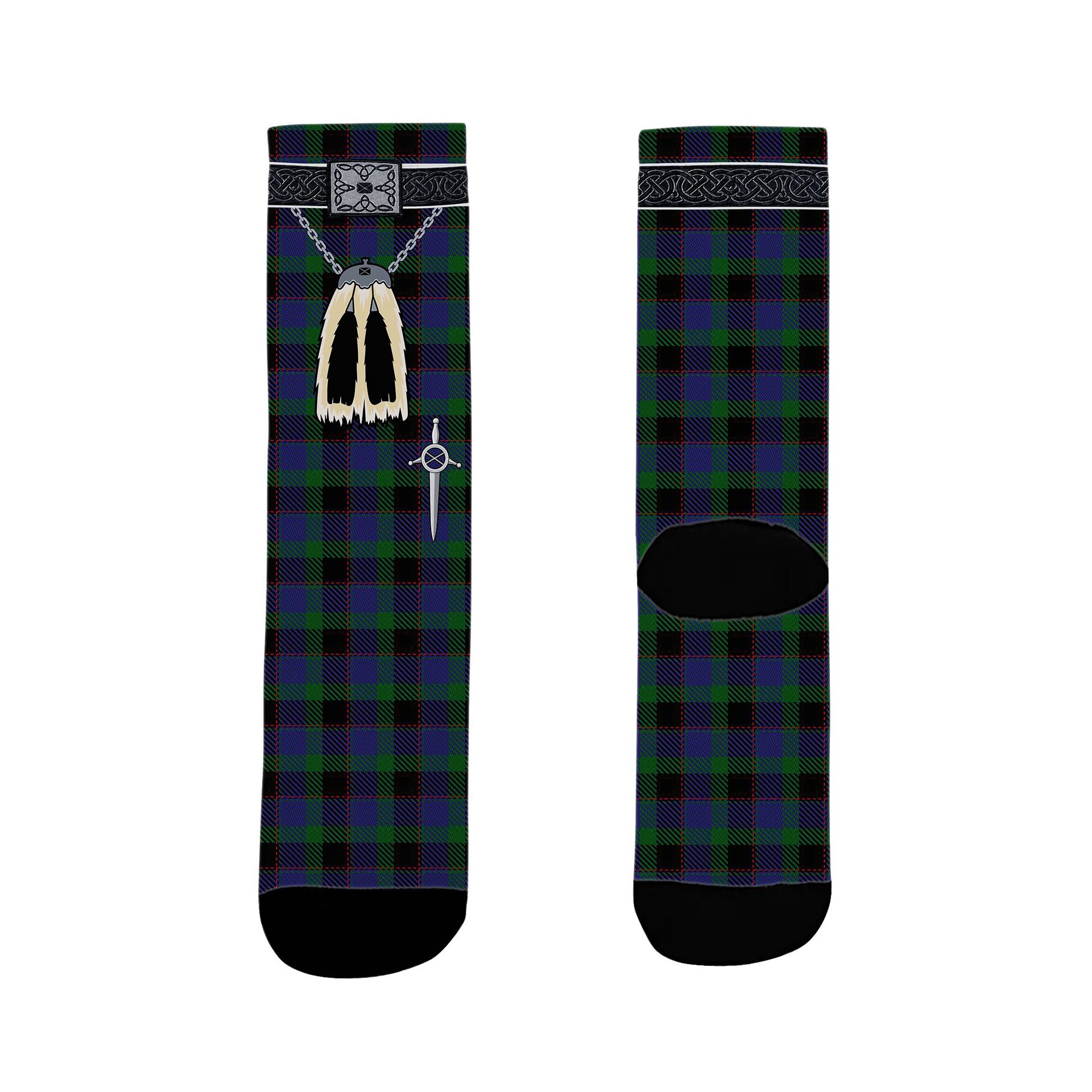 ScotsTee Shop Scottish Meoni Clan Highland Kilt Sporran Tartan Socks